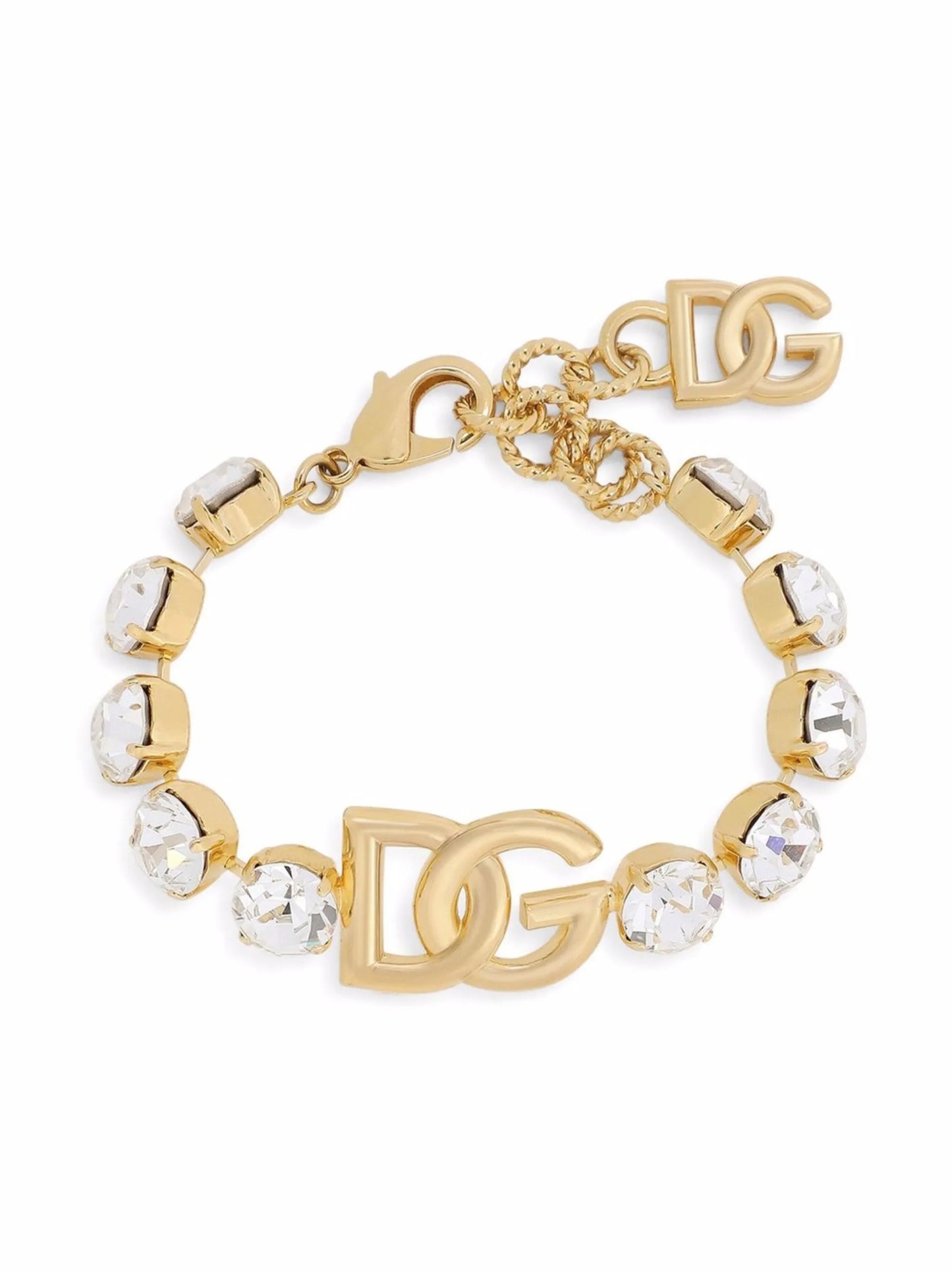 logo-plaque crystal-embellished bracelet