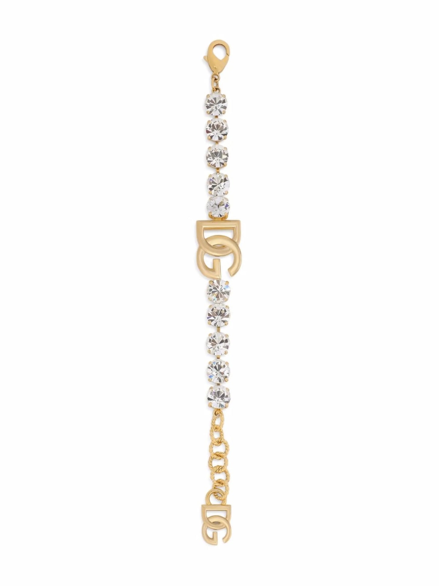 logo-plaque crystal-embellished bracelet