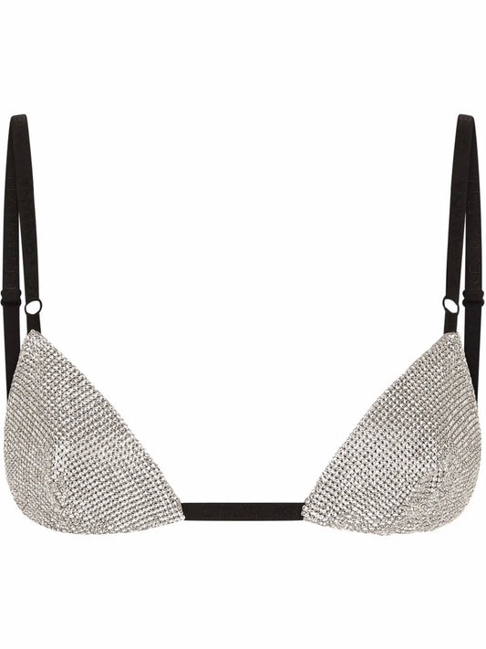 crystal mesh triangle bra