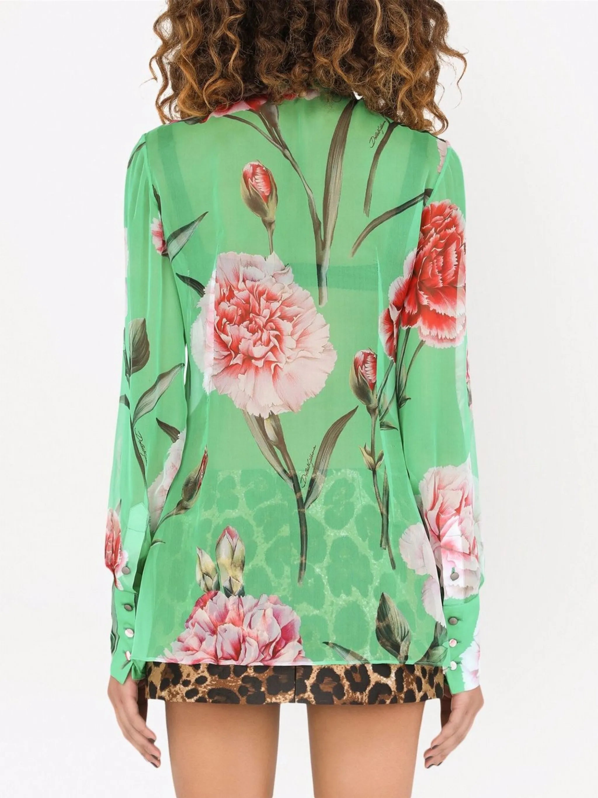 floral-print silk georgette shirt