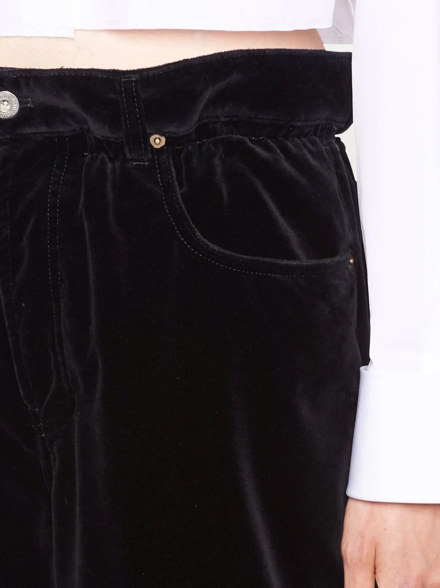 paperbag-waist wide-leg trousers