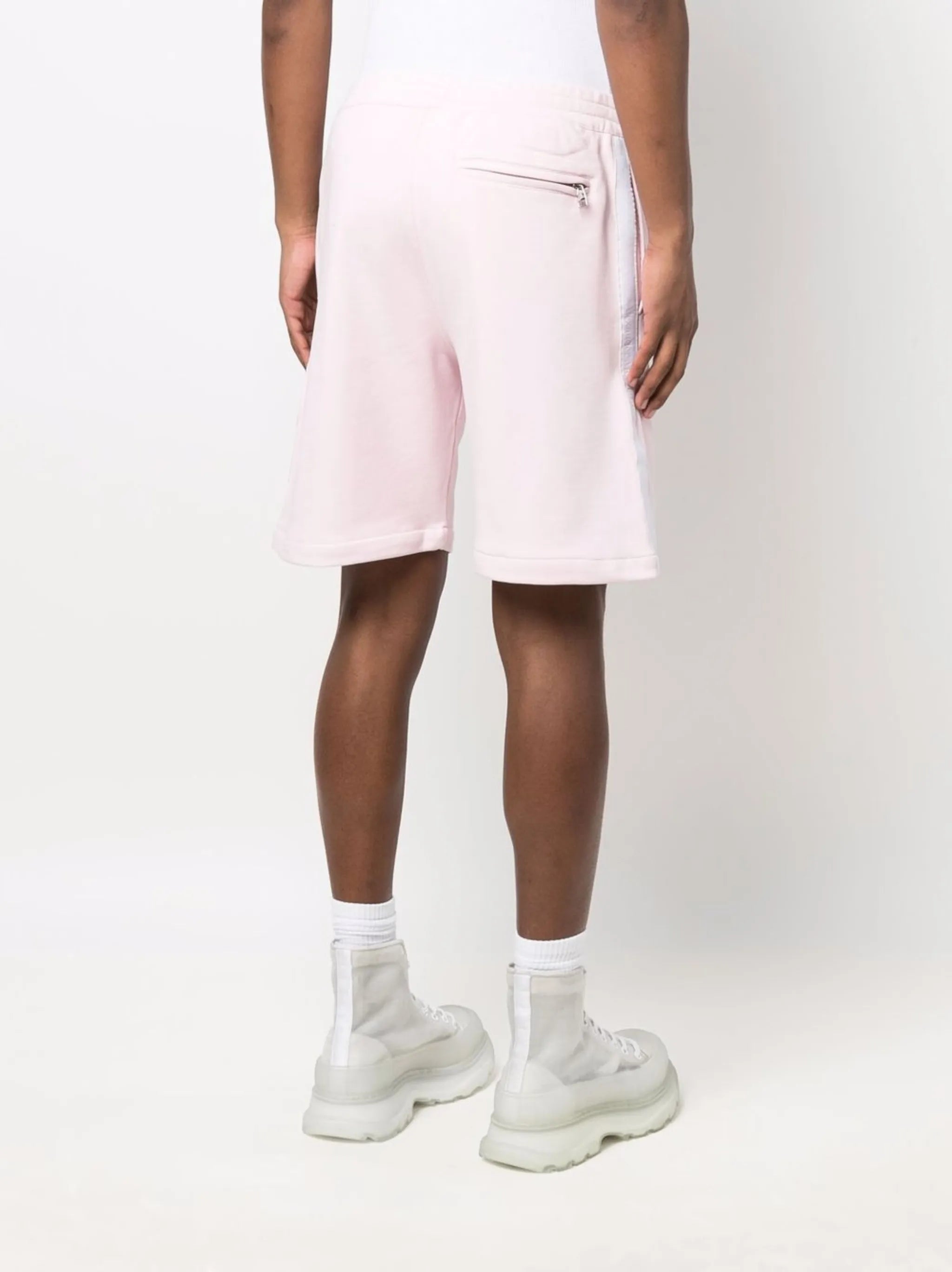 side-stripe cotton track shorts