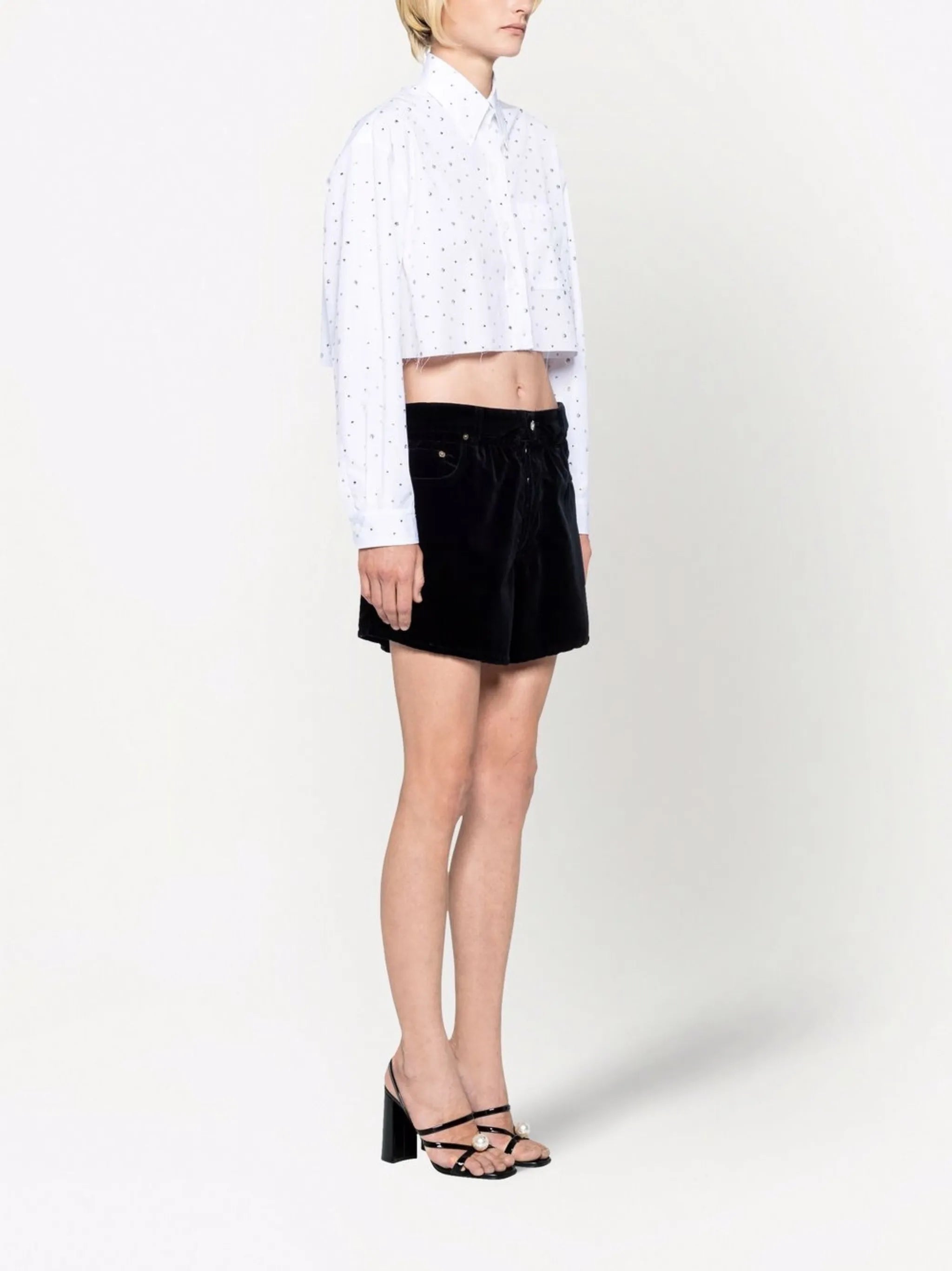 high-rise paperbag shorts
