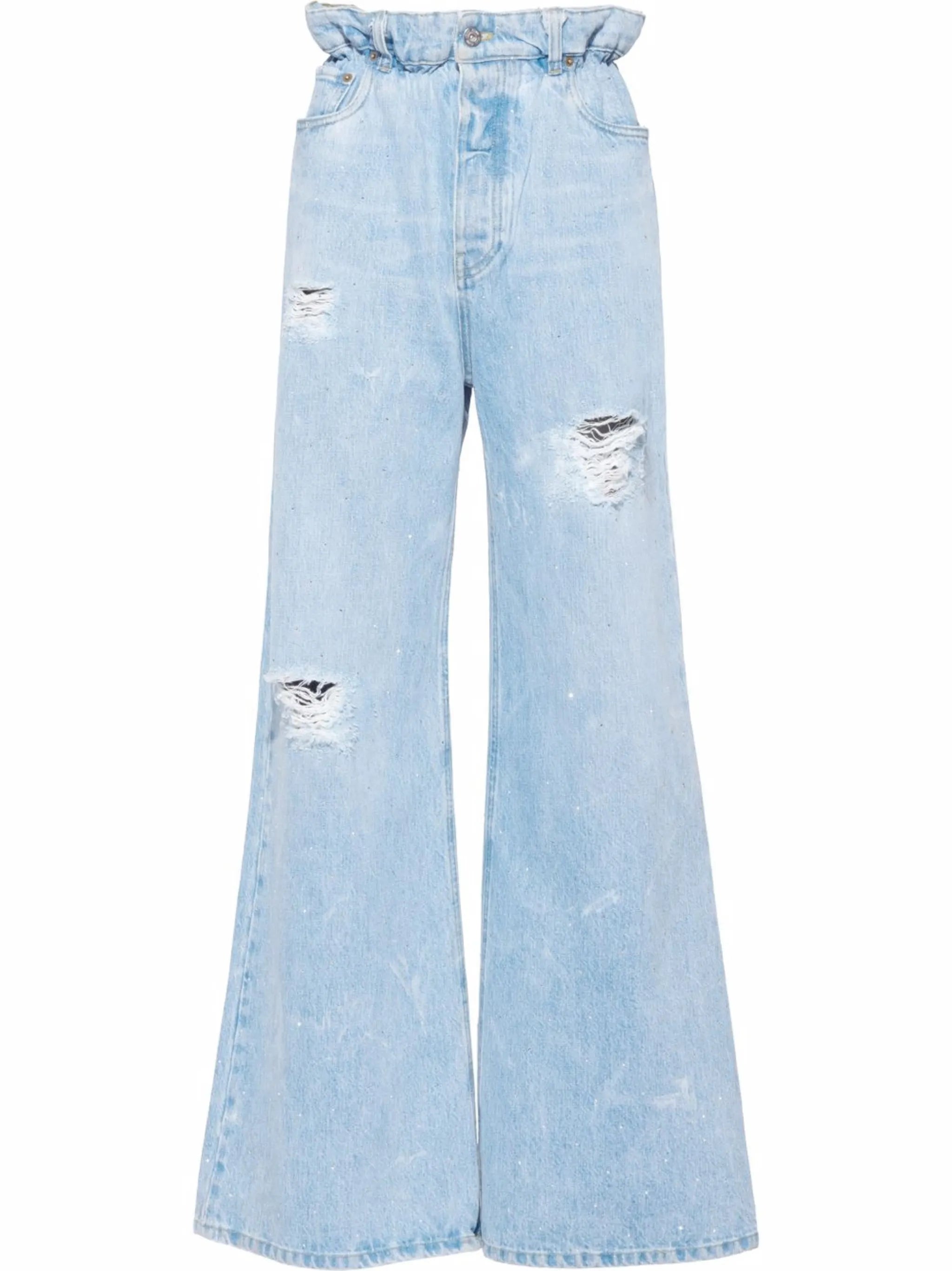 embellished wide-leg jeans