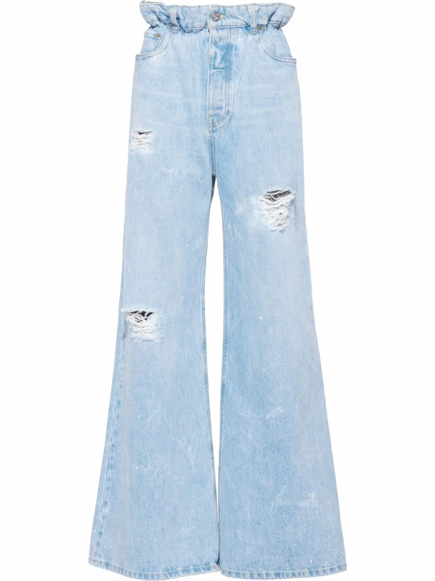 embellished wide-leg jeans