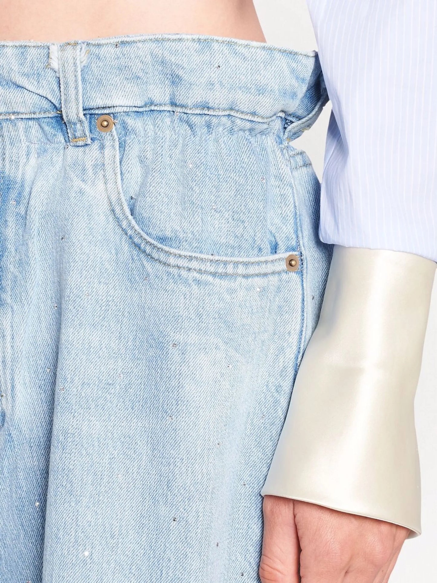 embellished wide-leg jeans