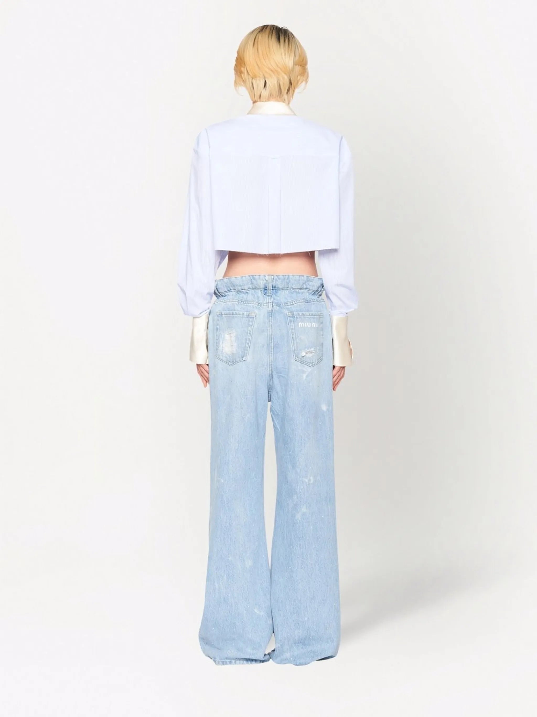 embellished wide-leg jeans