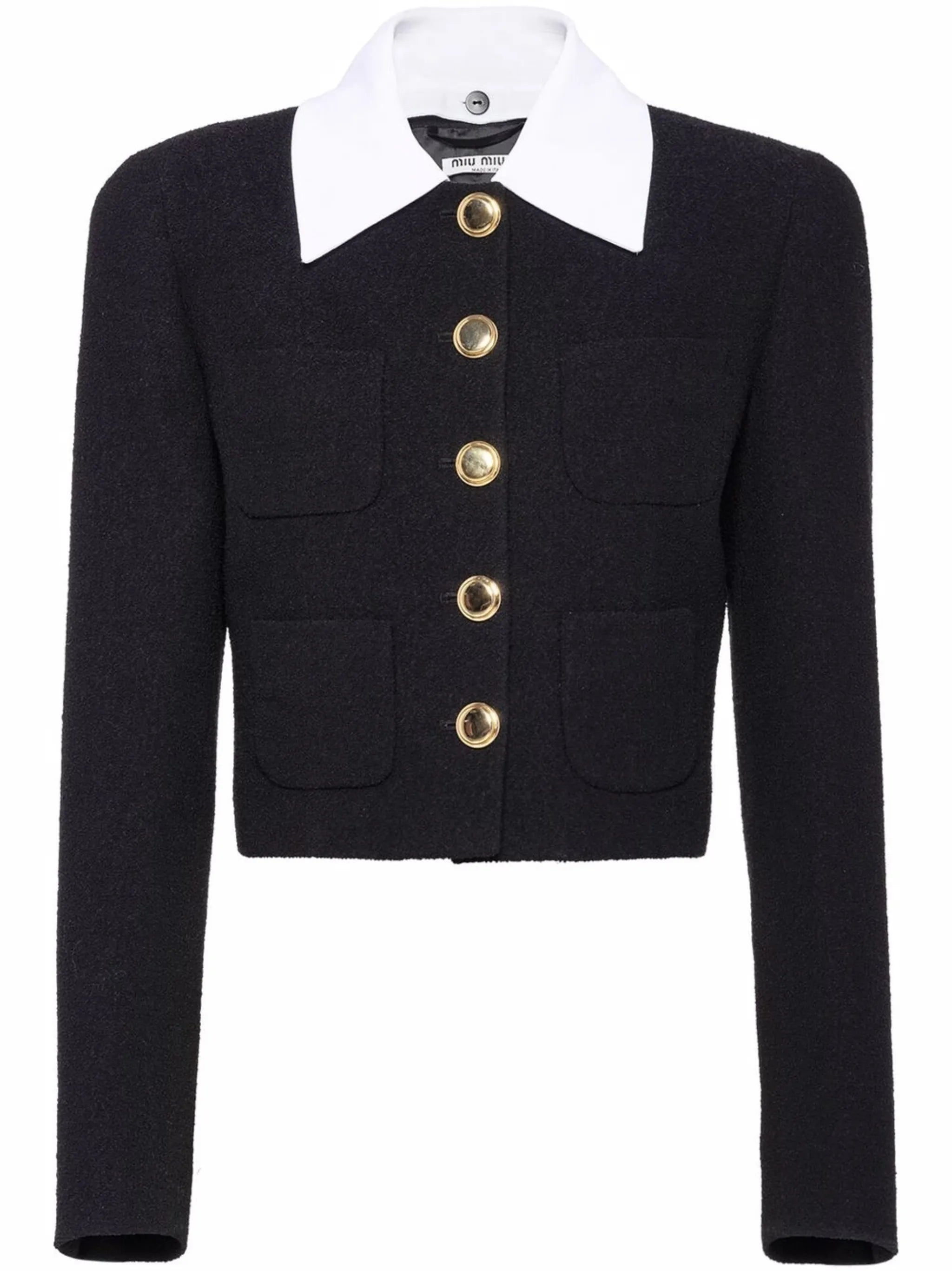 button-fastening long-sleeve jacket