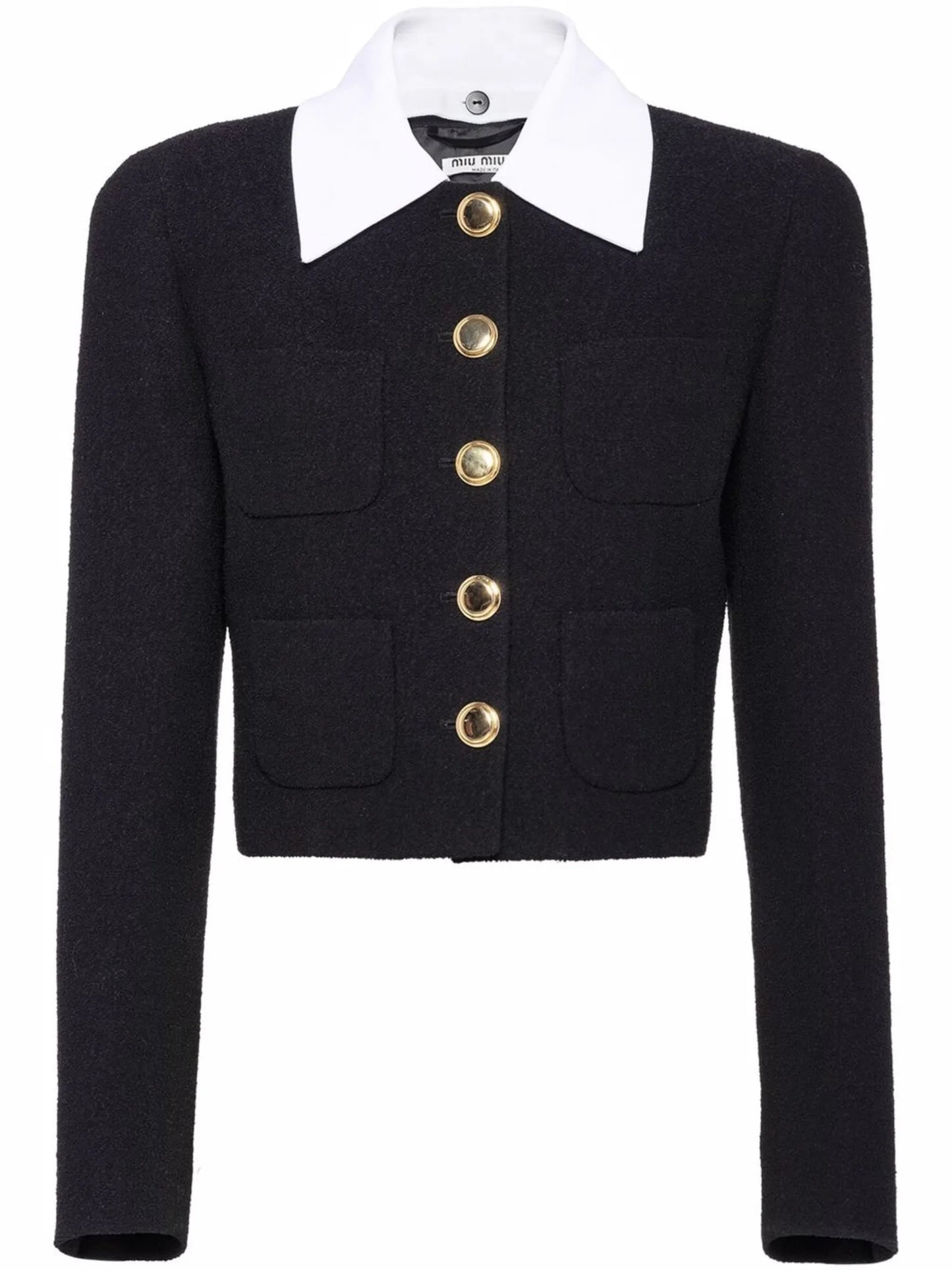 button-fastening long-sleeve jacket