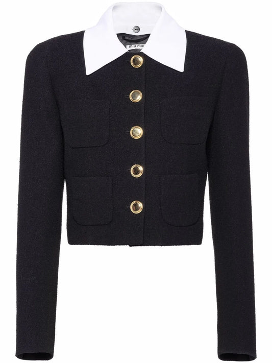 button-fastening long-sleeve jacket