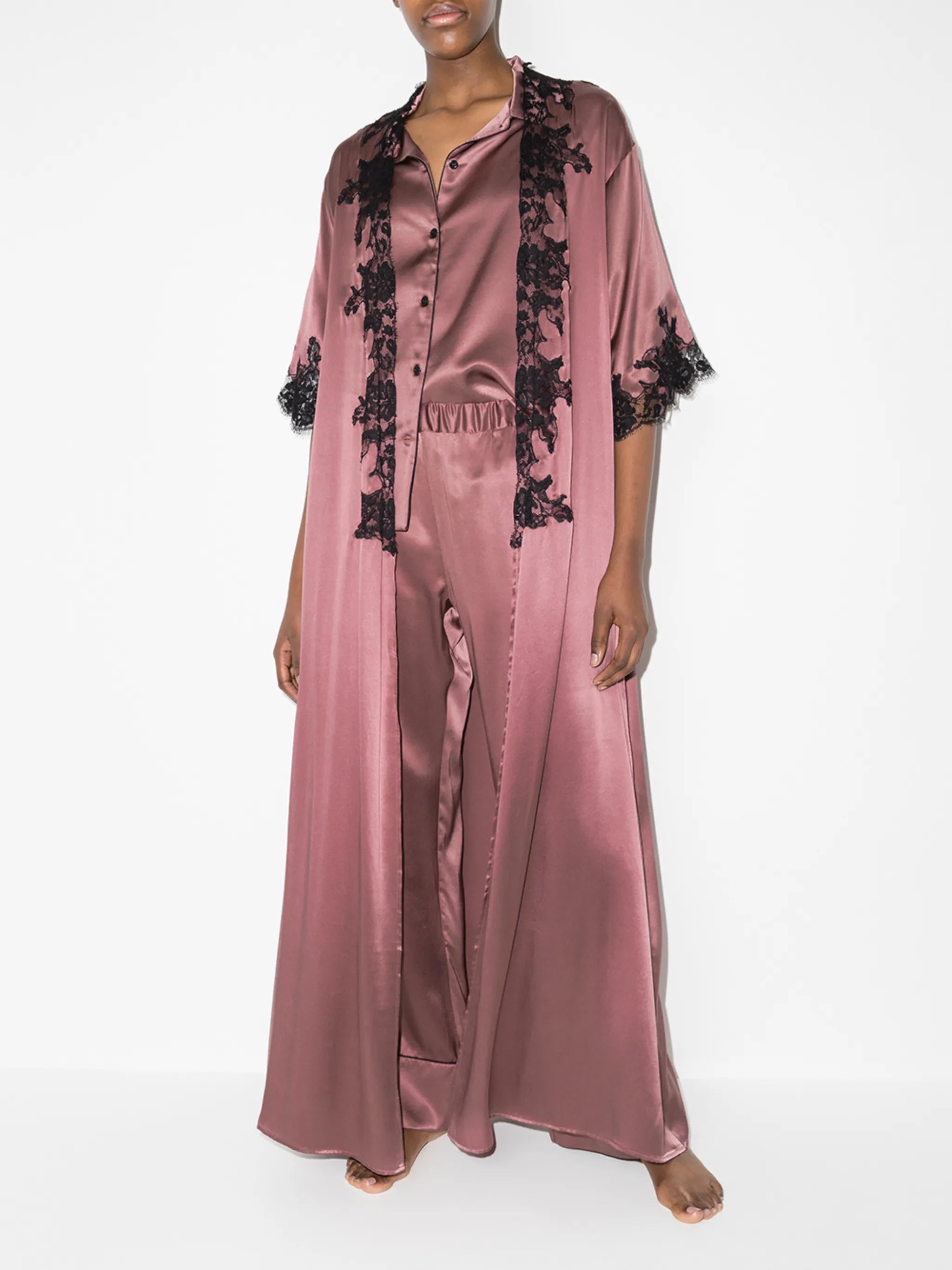 Orchid lace long robe