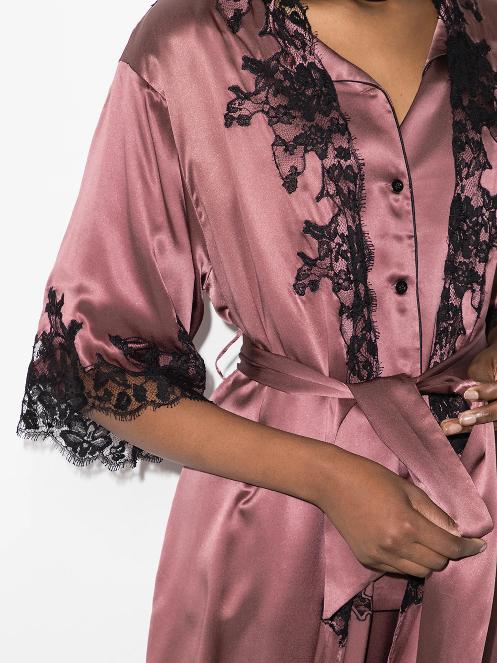 Orchid lace long robe