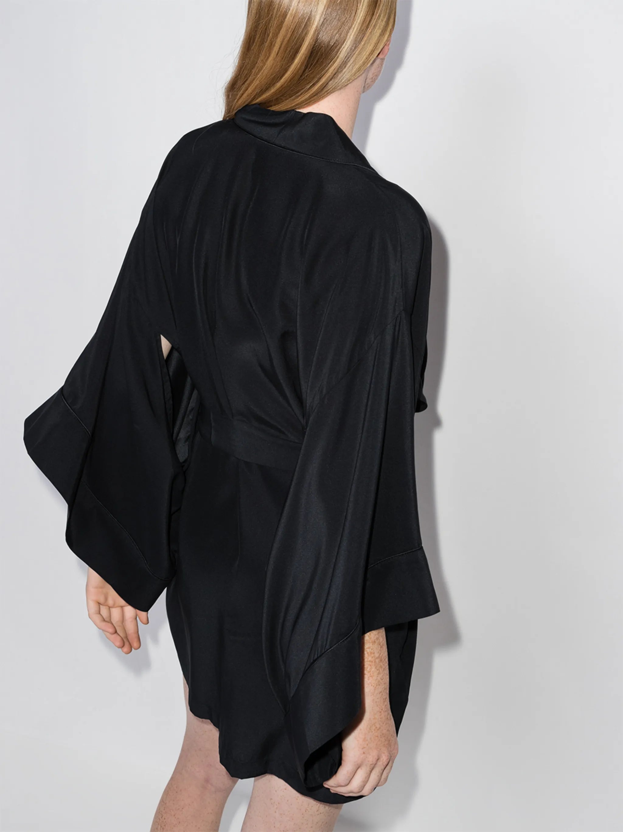 Muse wide-sleeve silk robe