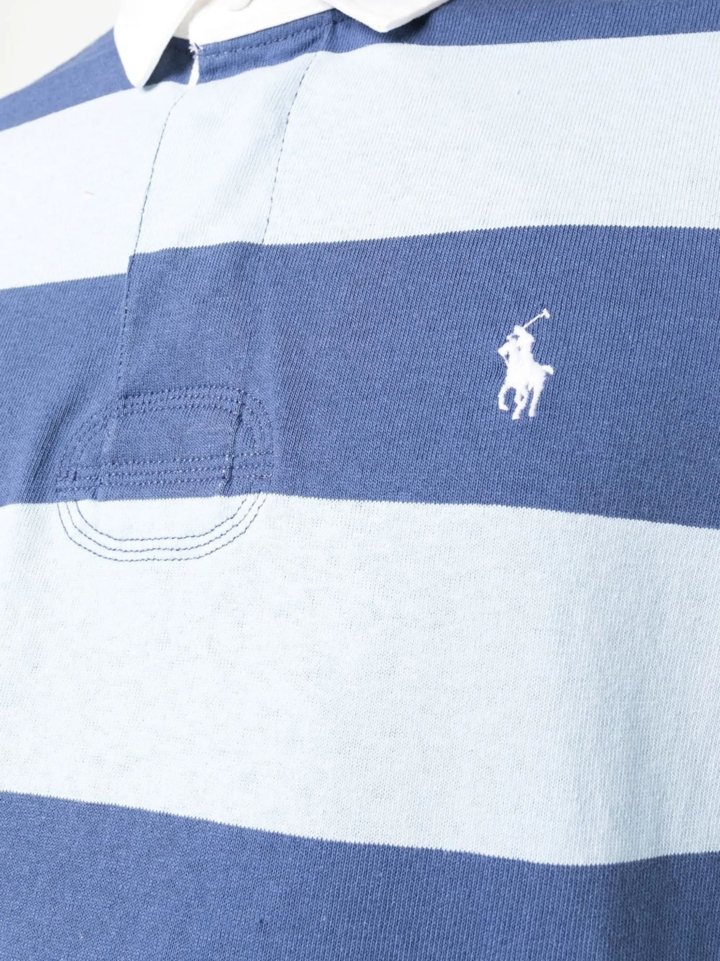 embroidered-logo striped polo shirt