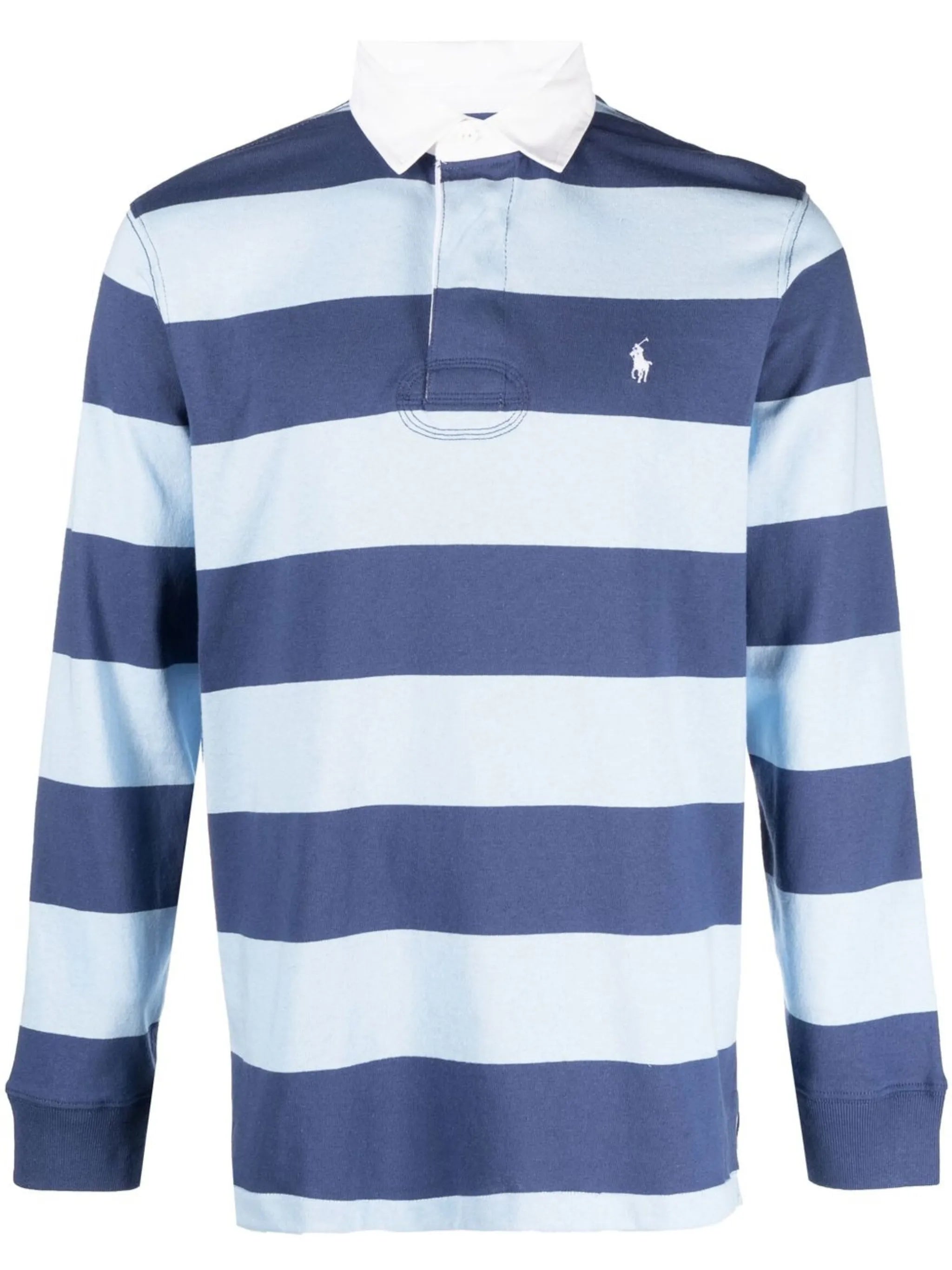 embroidered-logo striped polo shirt