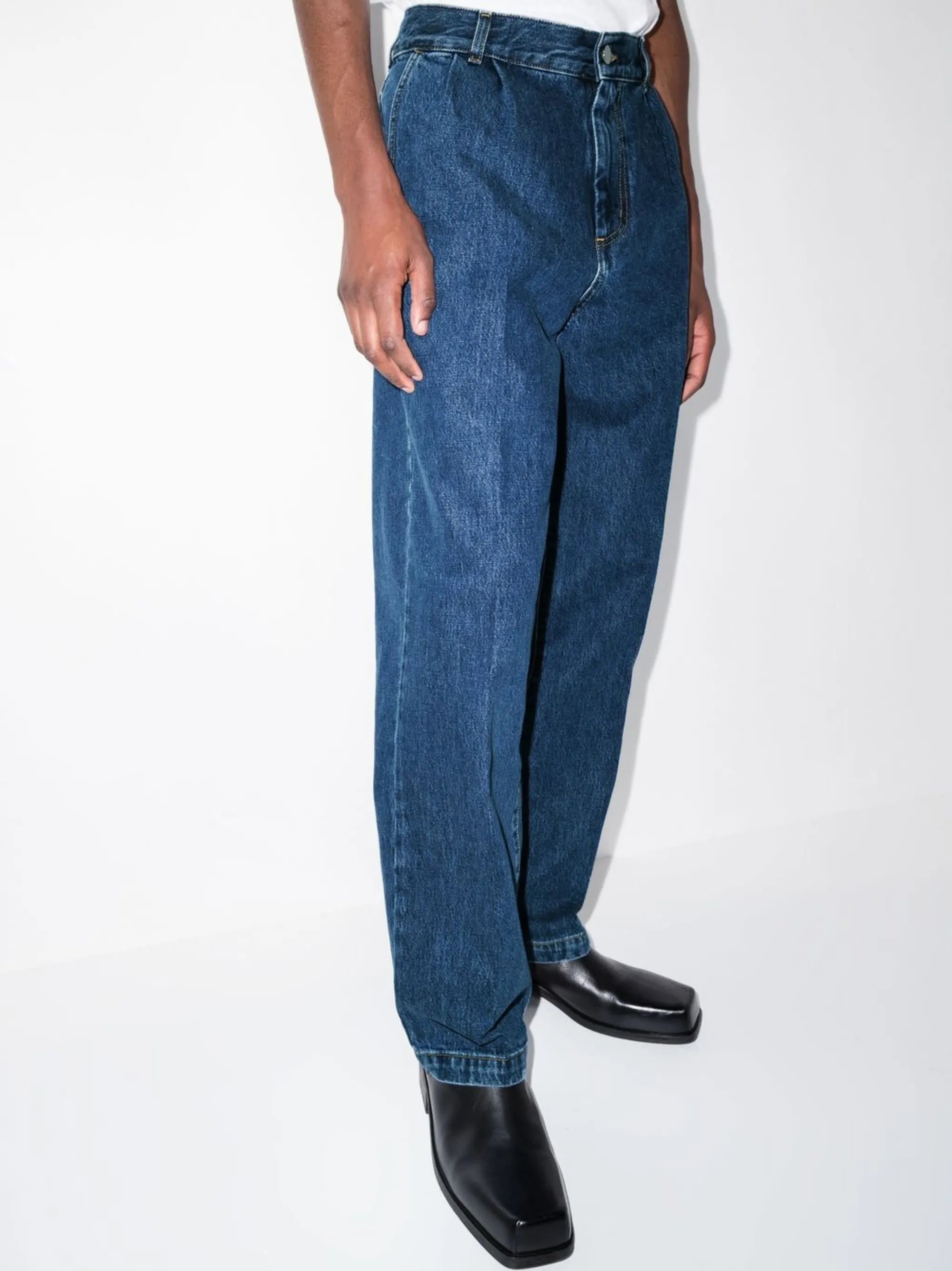 logo patch straight-leg jeans