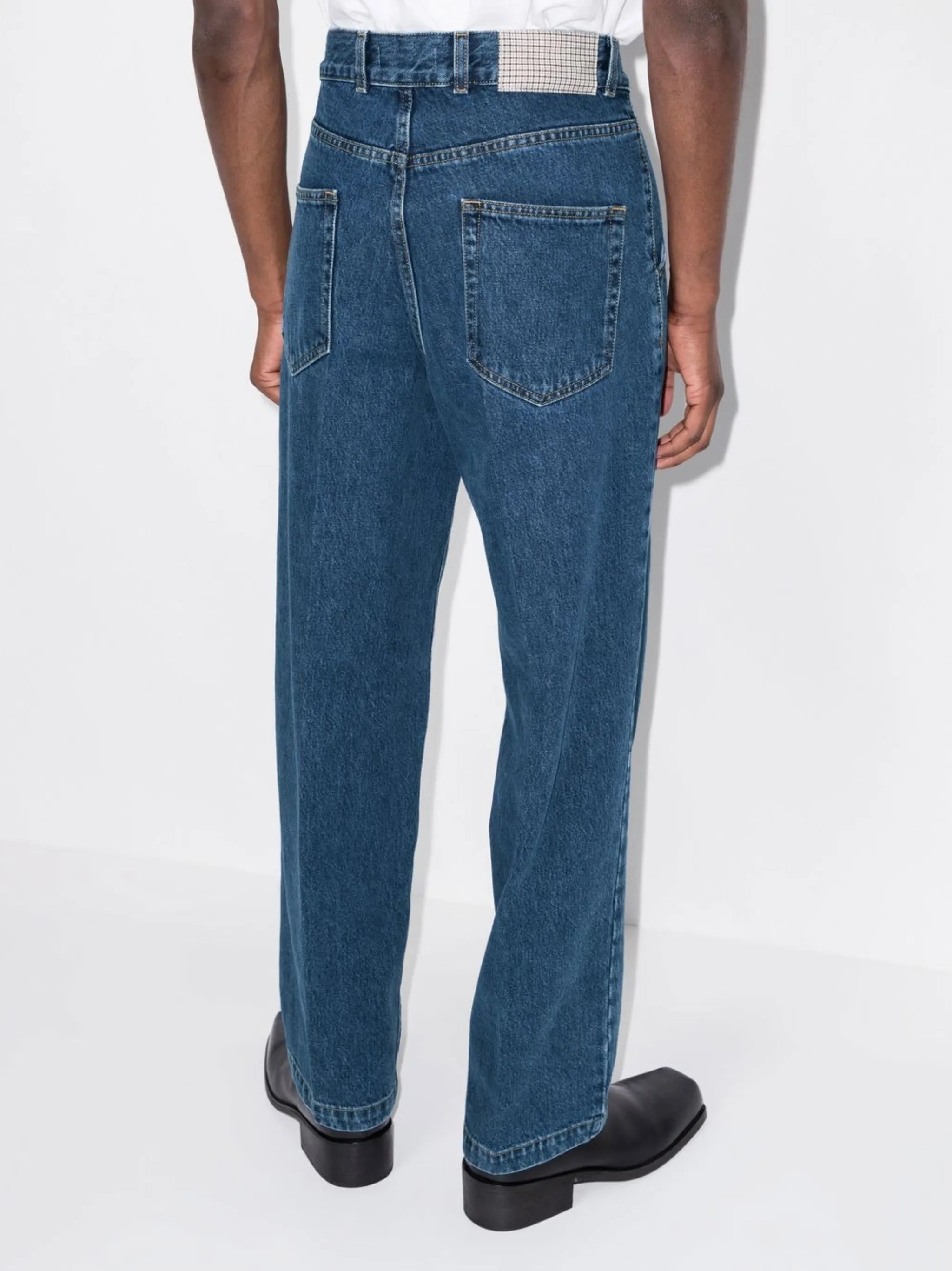 logo patch straight-leg jeans