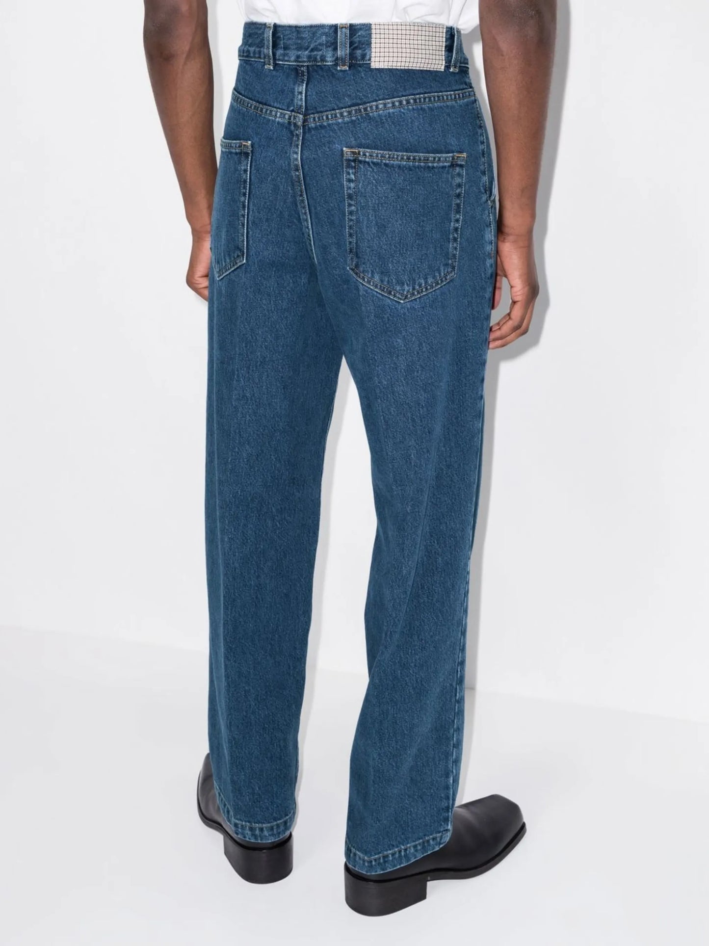 logo patch straight-leg jeans