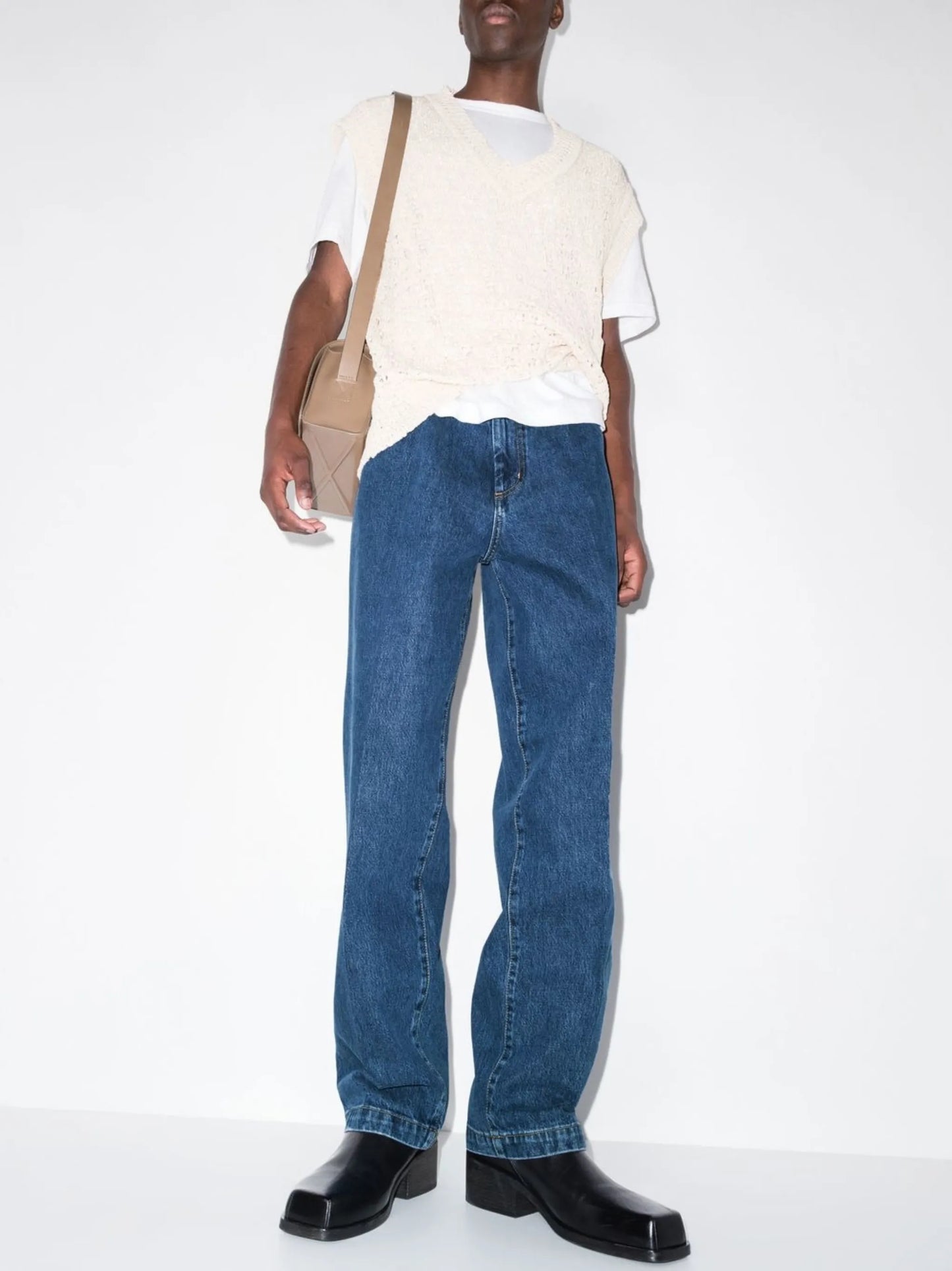 logo patch straight-leg jeans