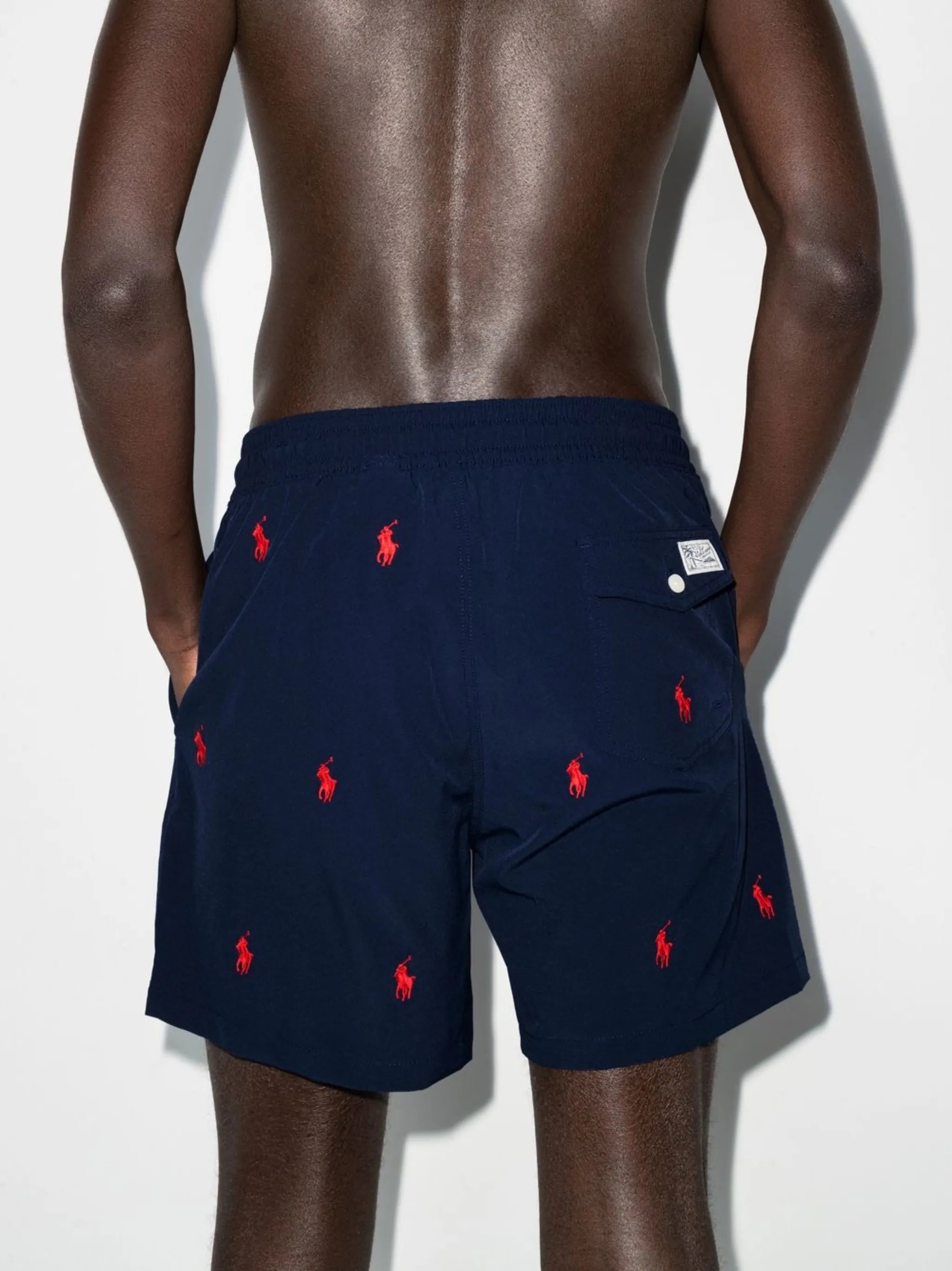 logo embroidered drawstring shorts