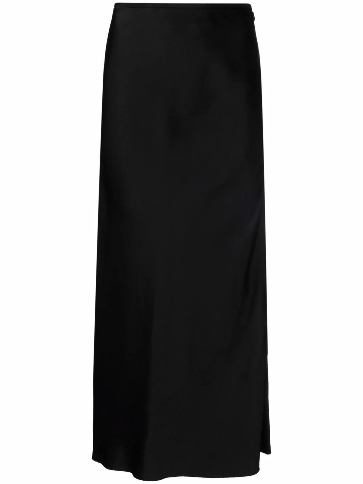 satin A-line midi skirt