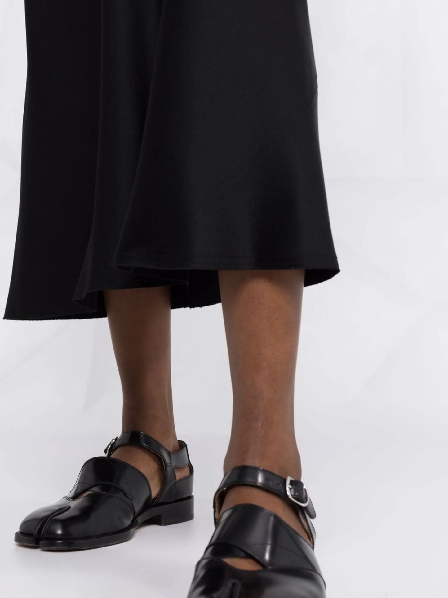 satin A-line midi skirt