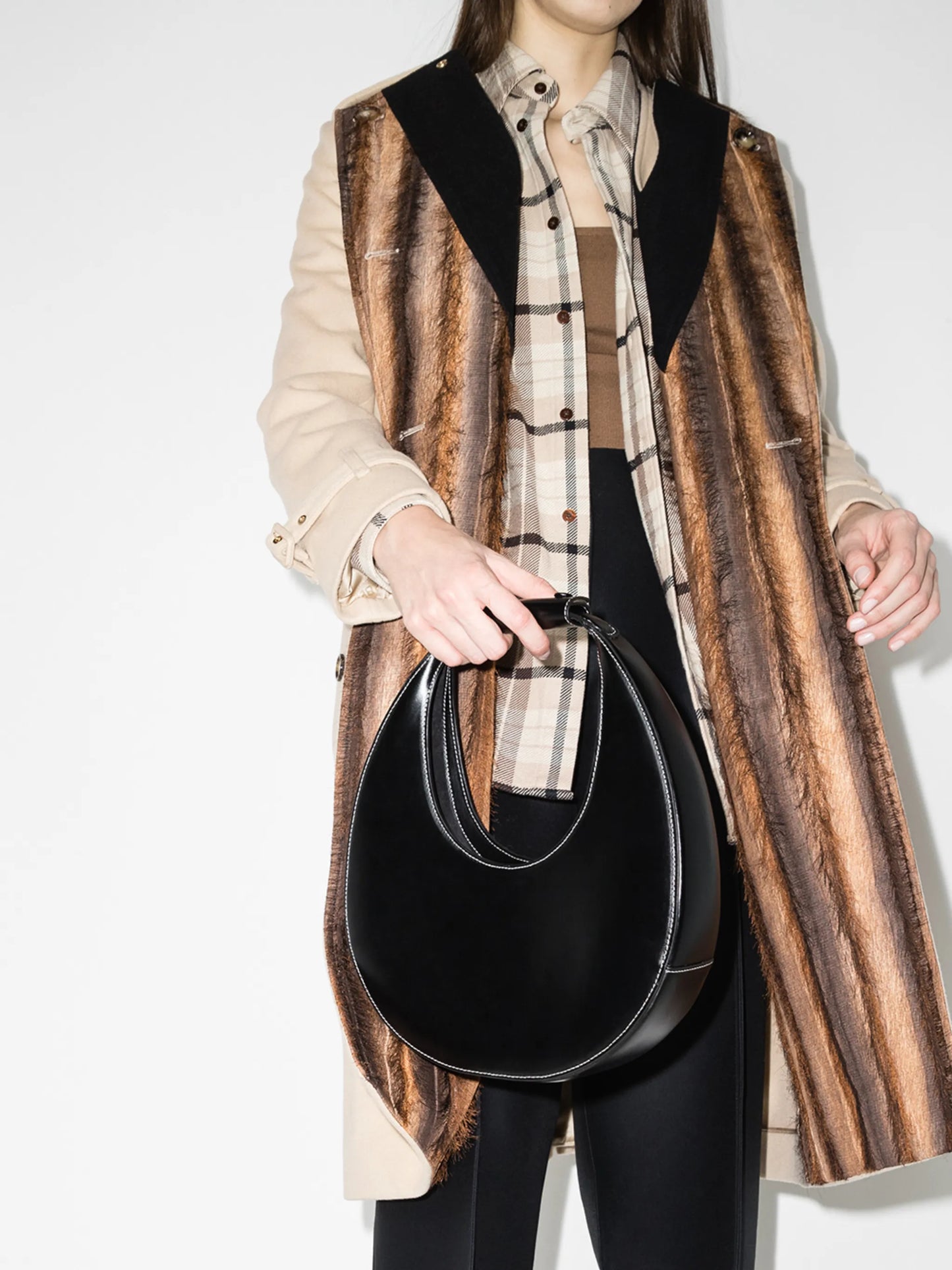 Moon leather tote bag
