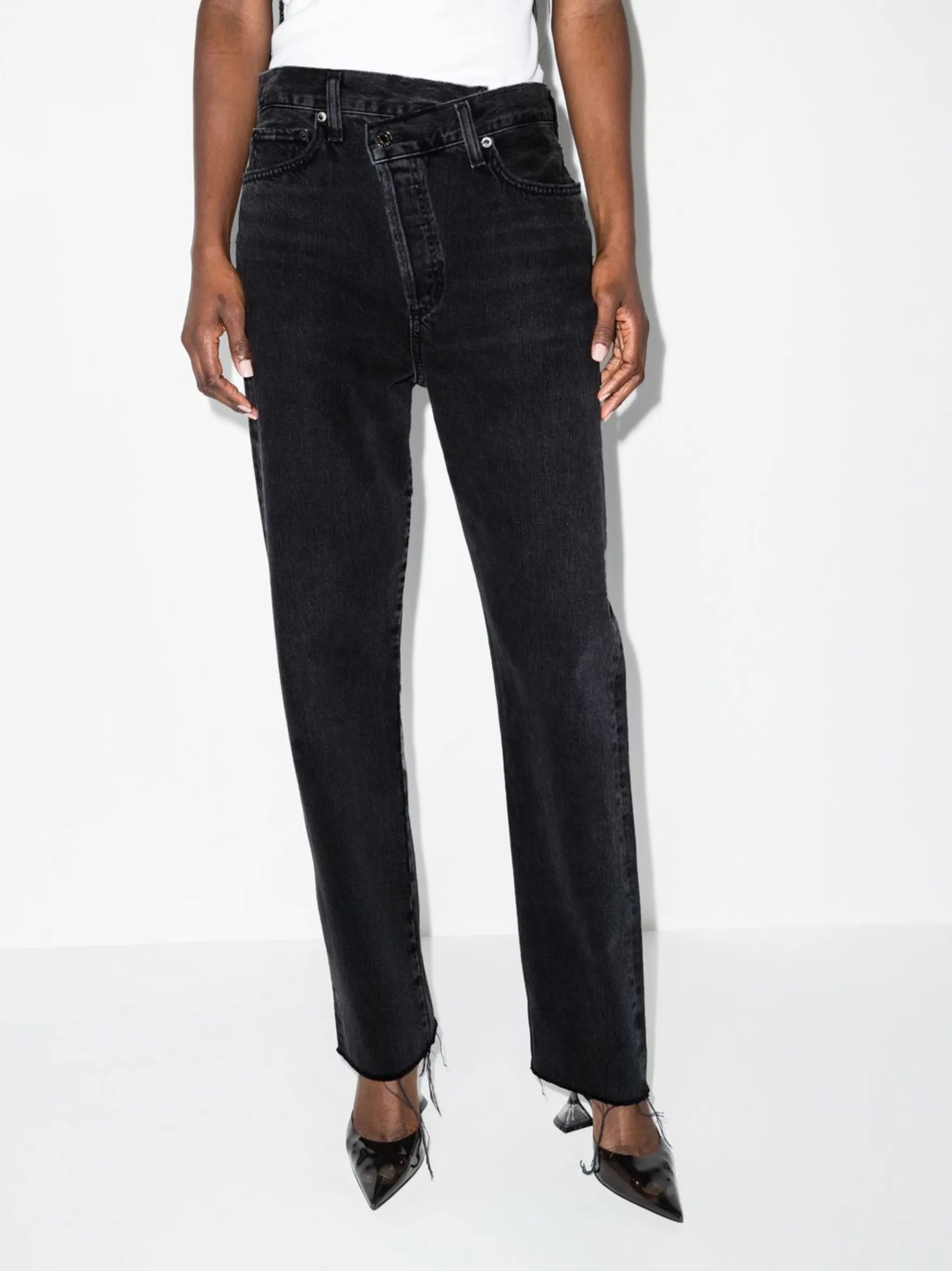 Criss Cross straight-leg jeans