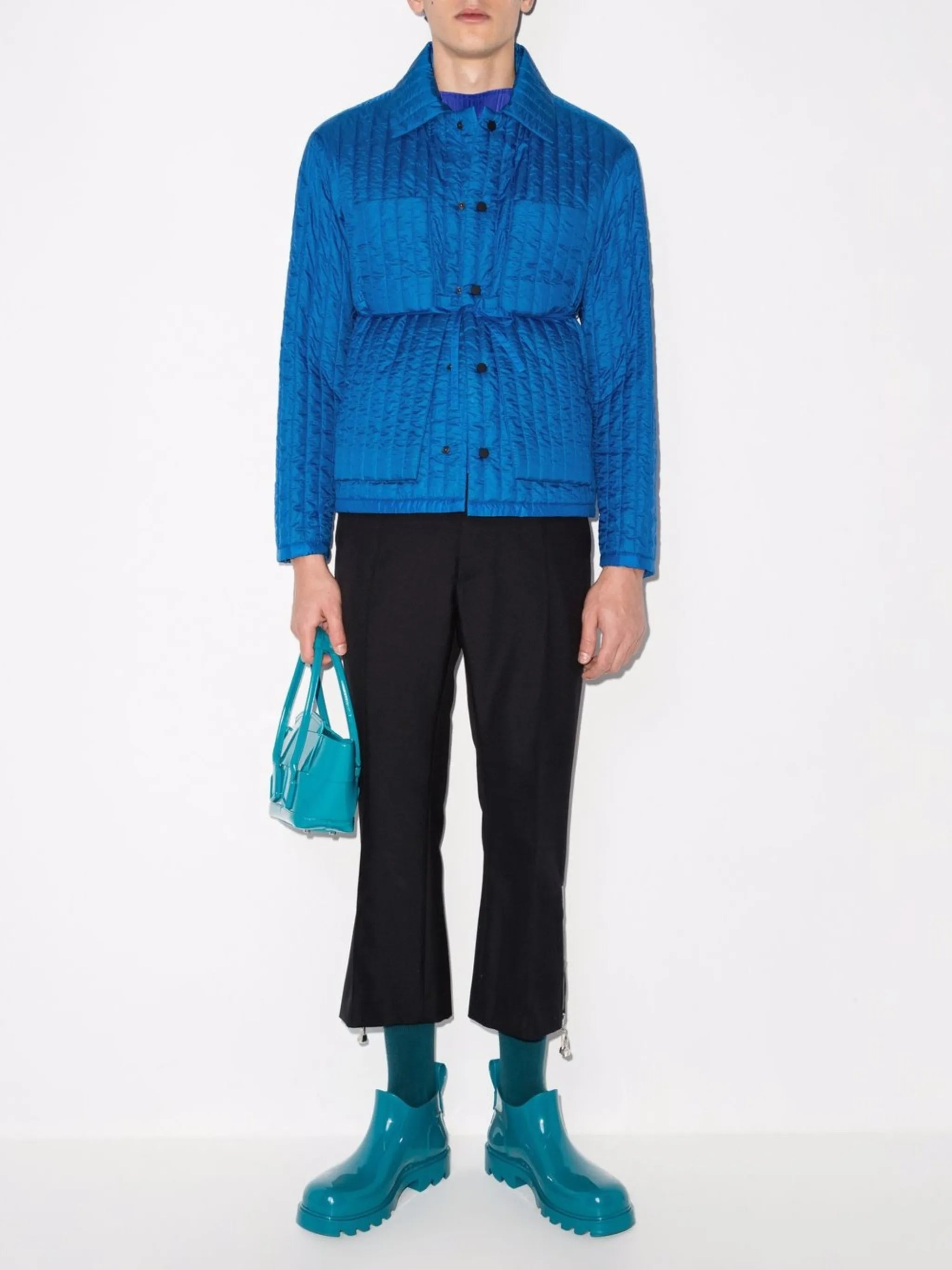 quilted single-breasted jacket