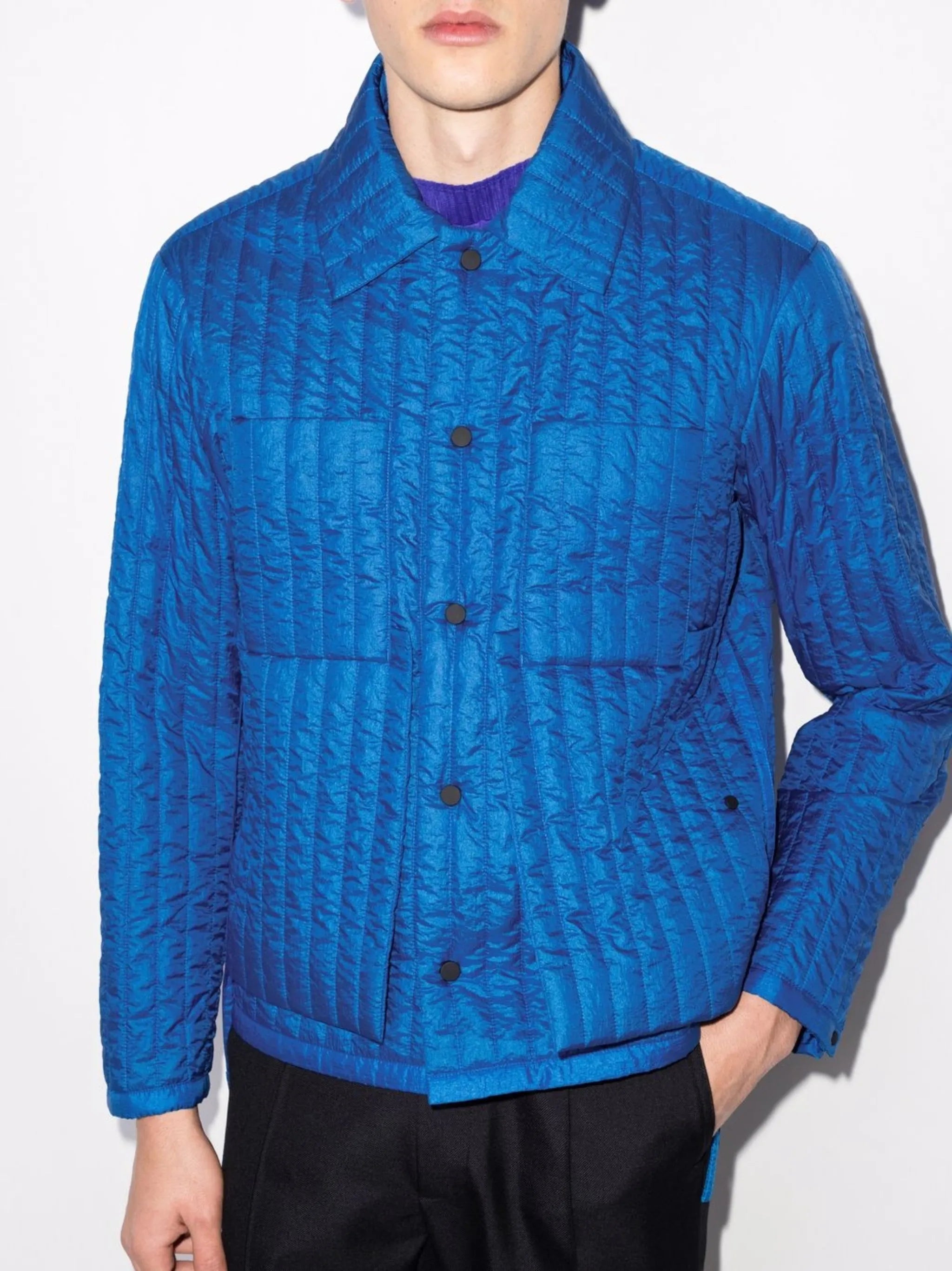quilted single-breasted jacket