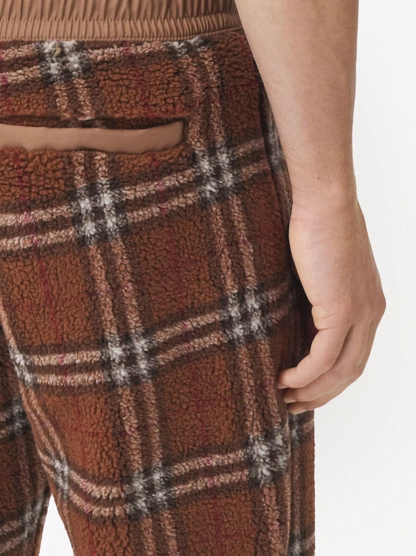 Vintage check fleece jogging pants
