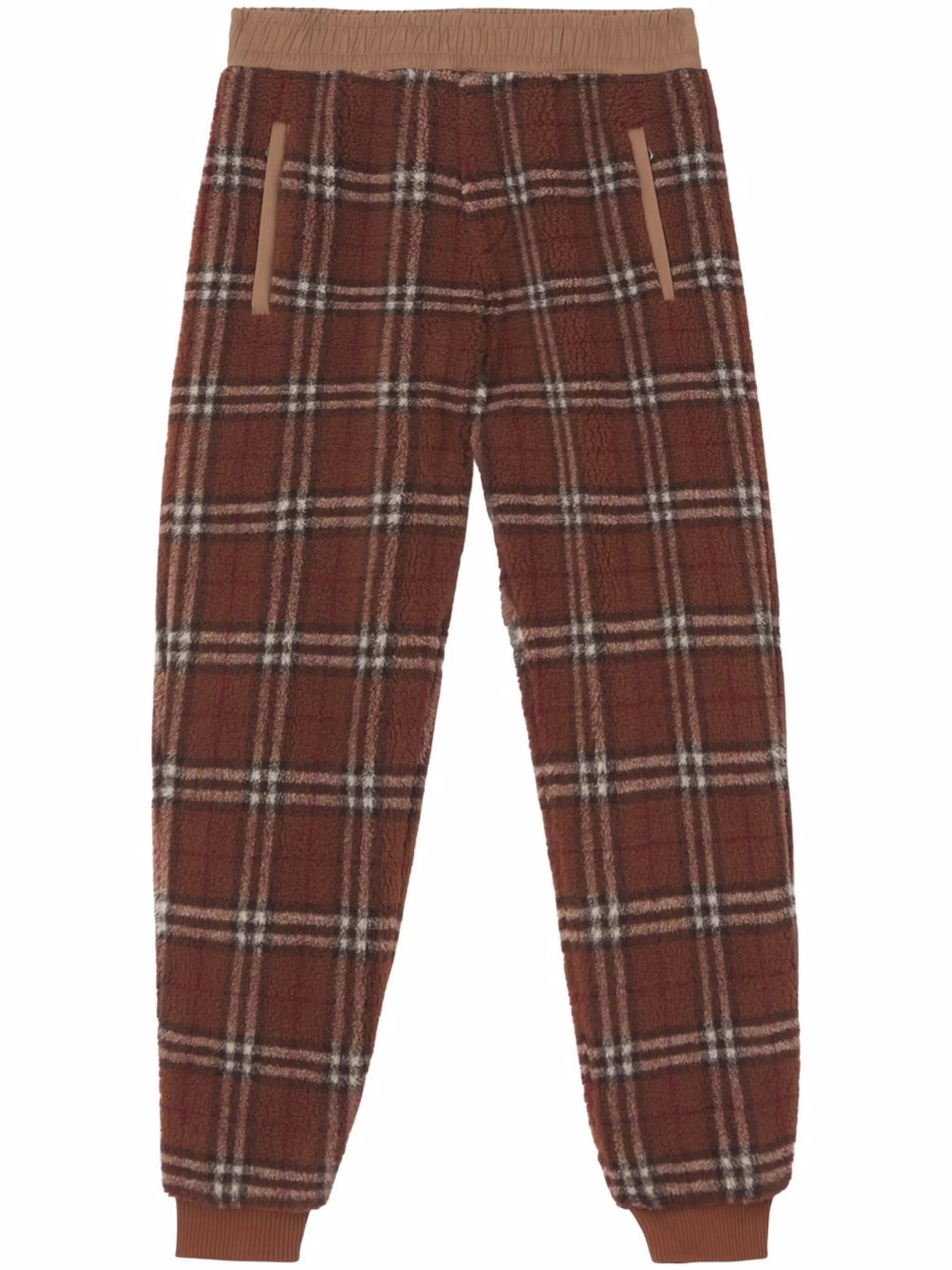 Vintage check fleece jogging pants