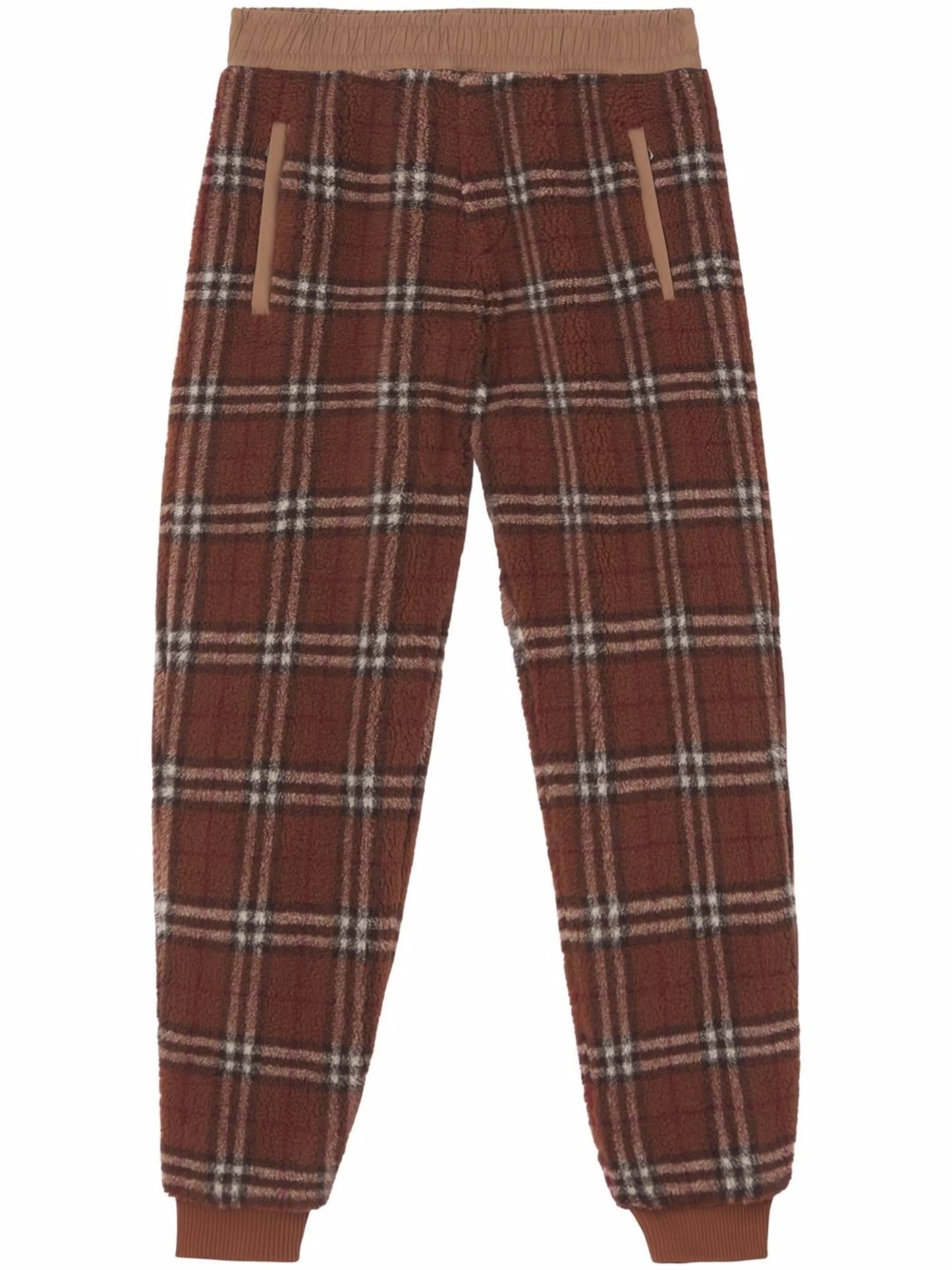 Vintage check fleece jogging pants