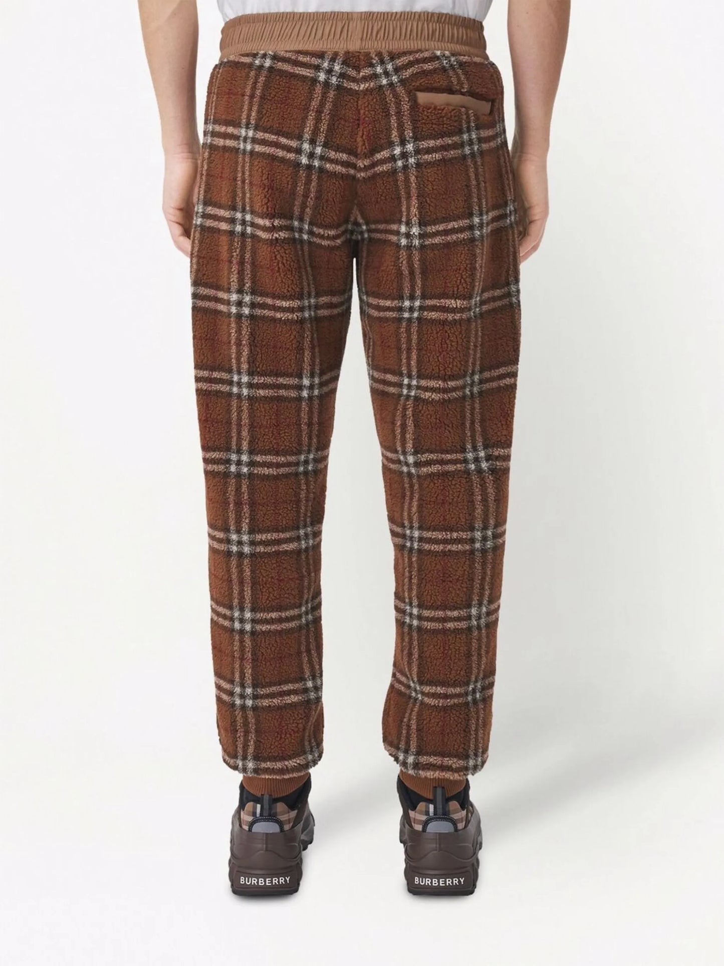 Vintage check fleece jogging pants