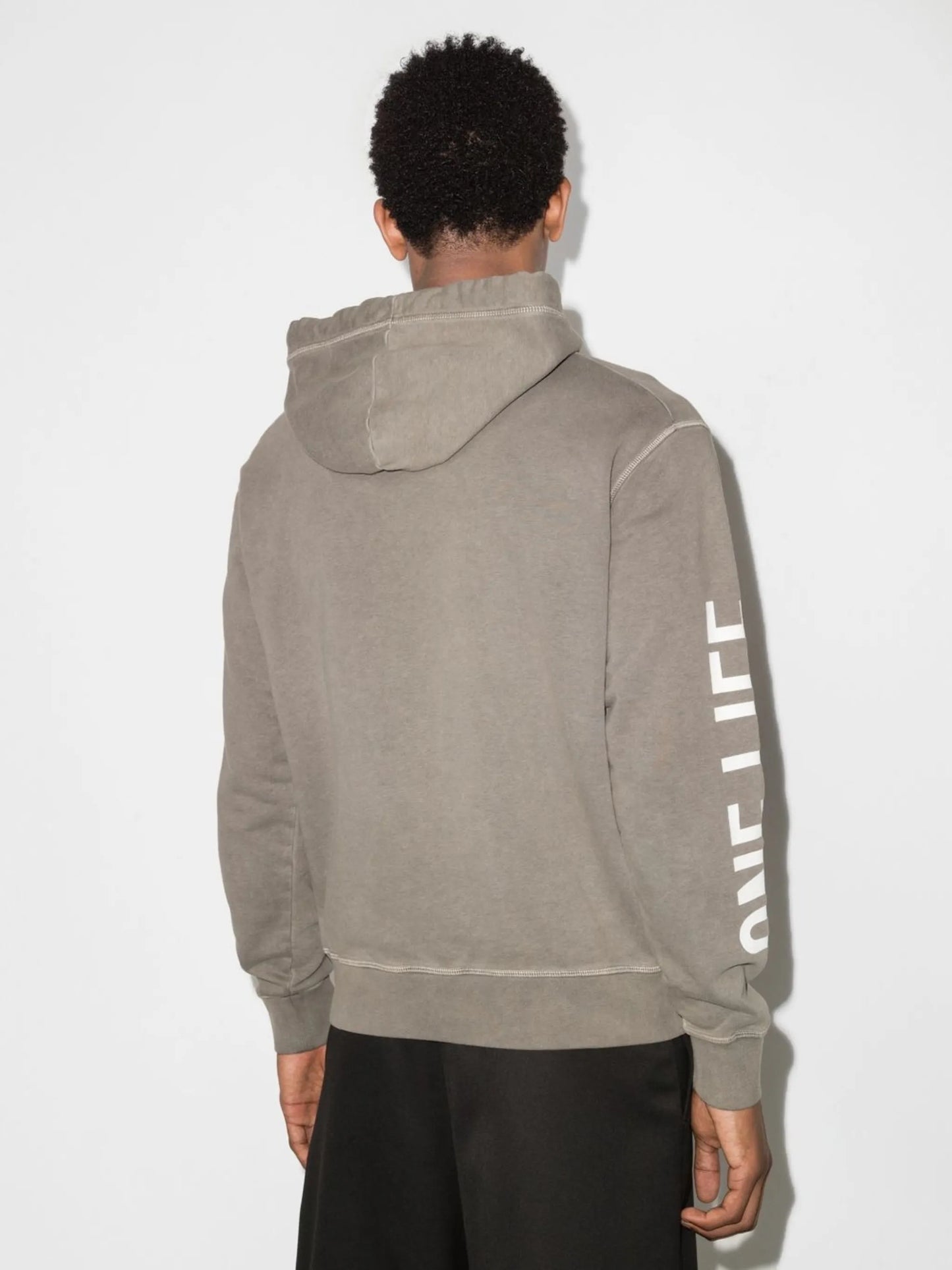One Life rib-trimmed hoodie