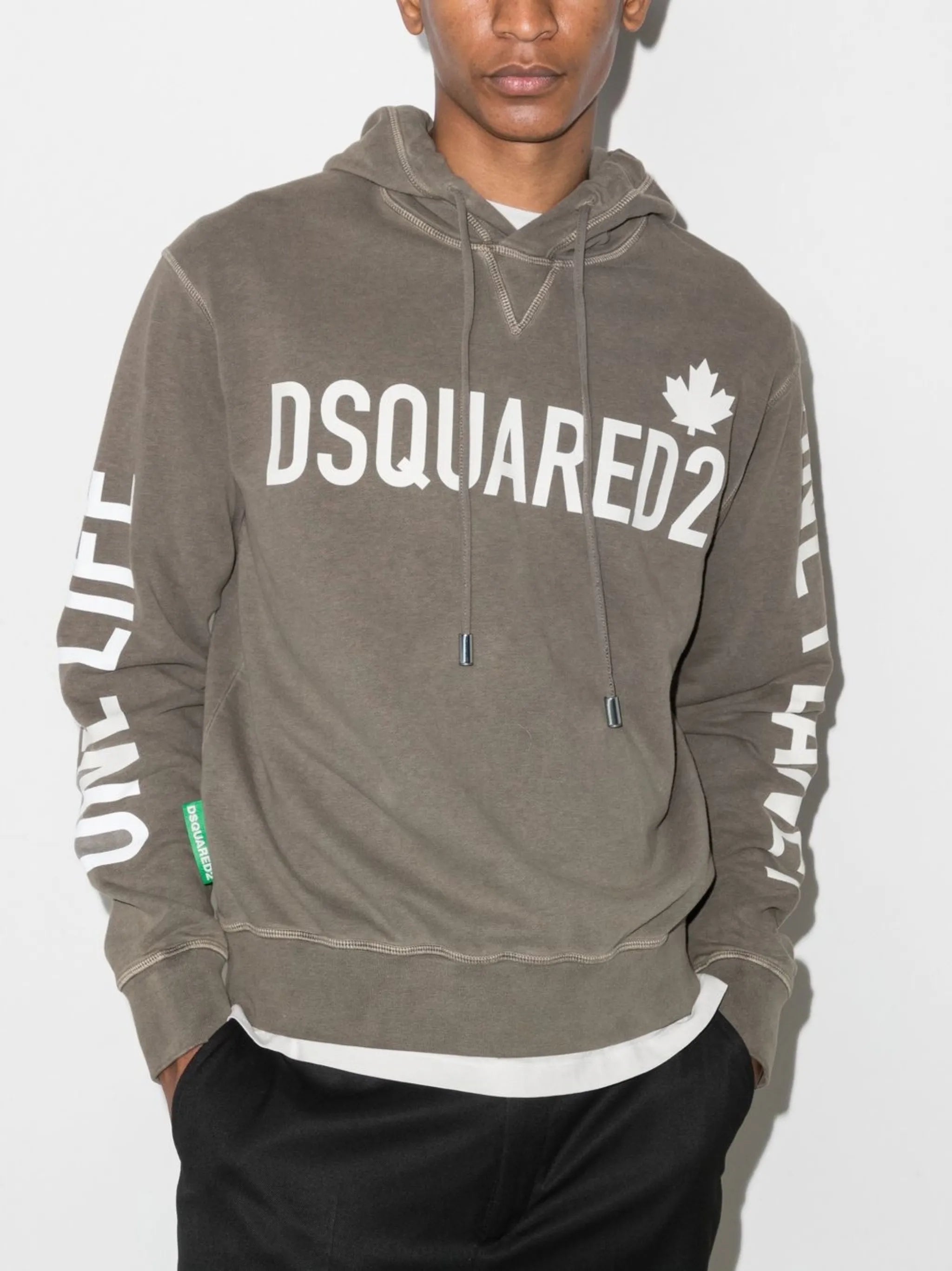 One Life rib-trimmed hoodie