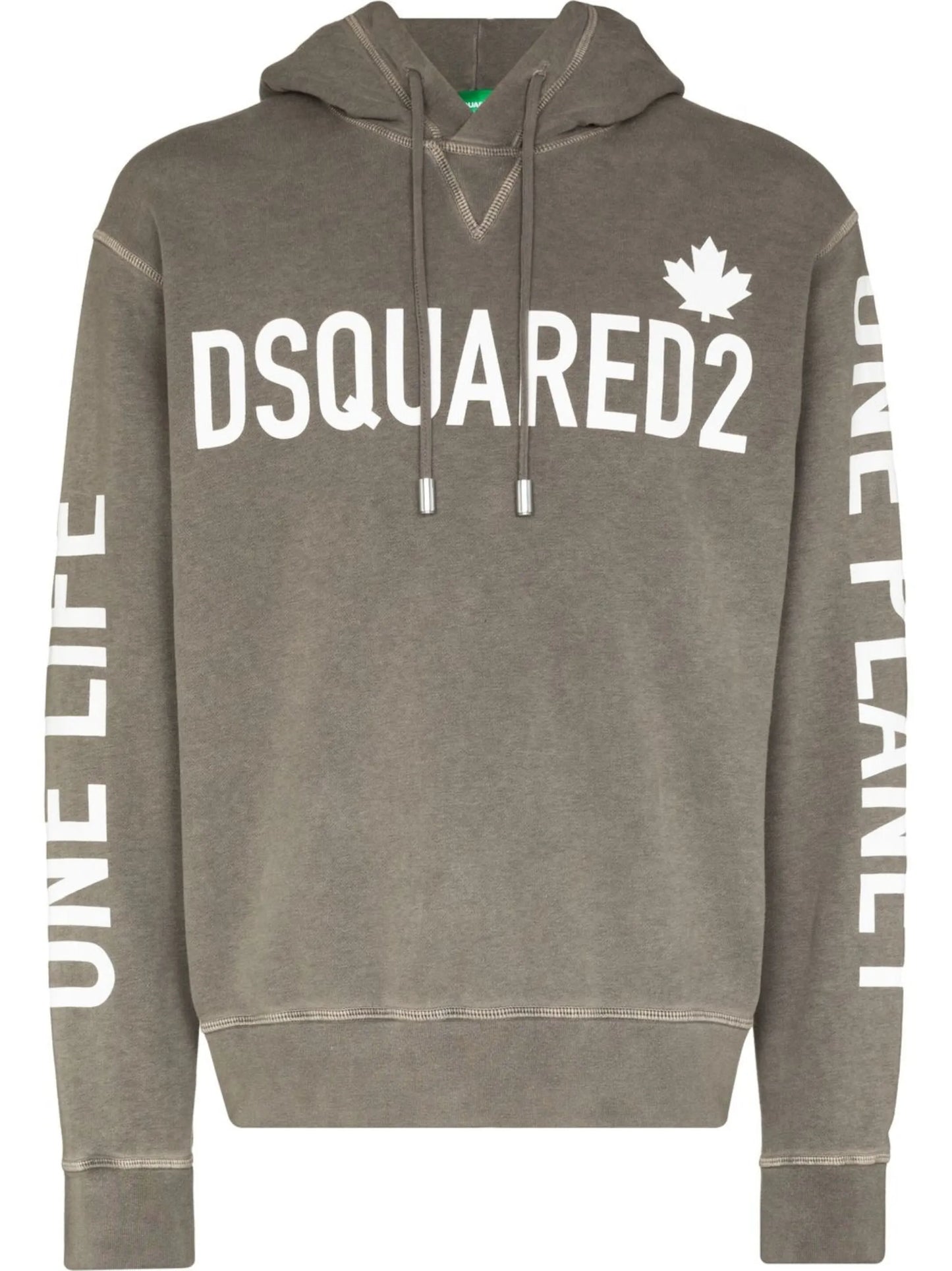 One Life rib-trimmed hoodie
