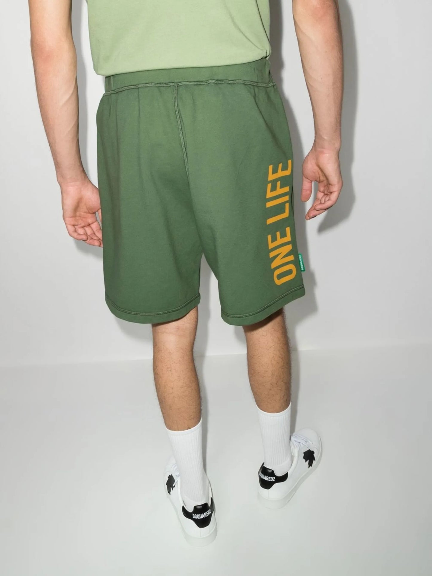 logo-print track shorts