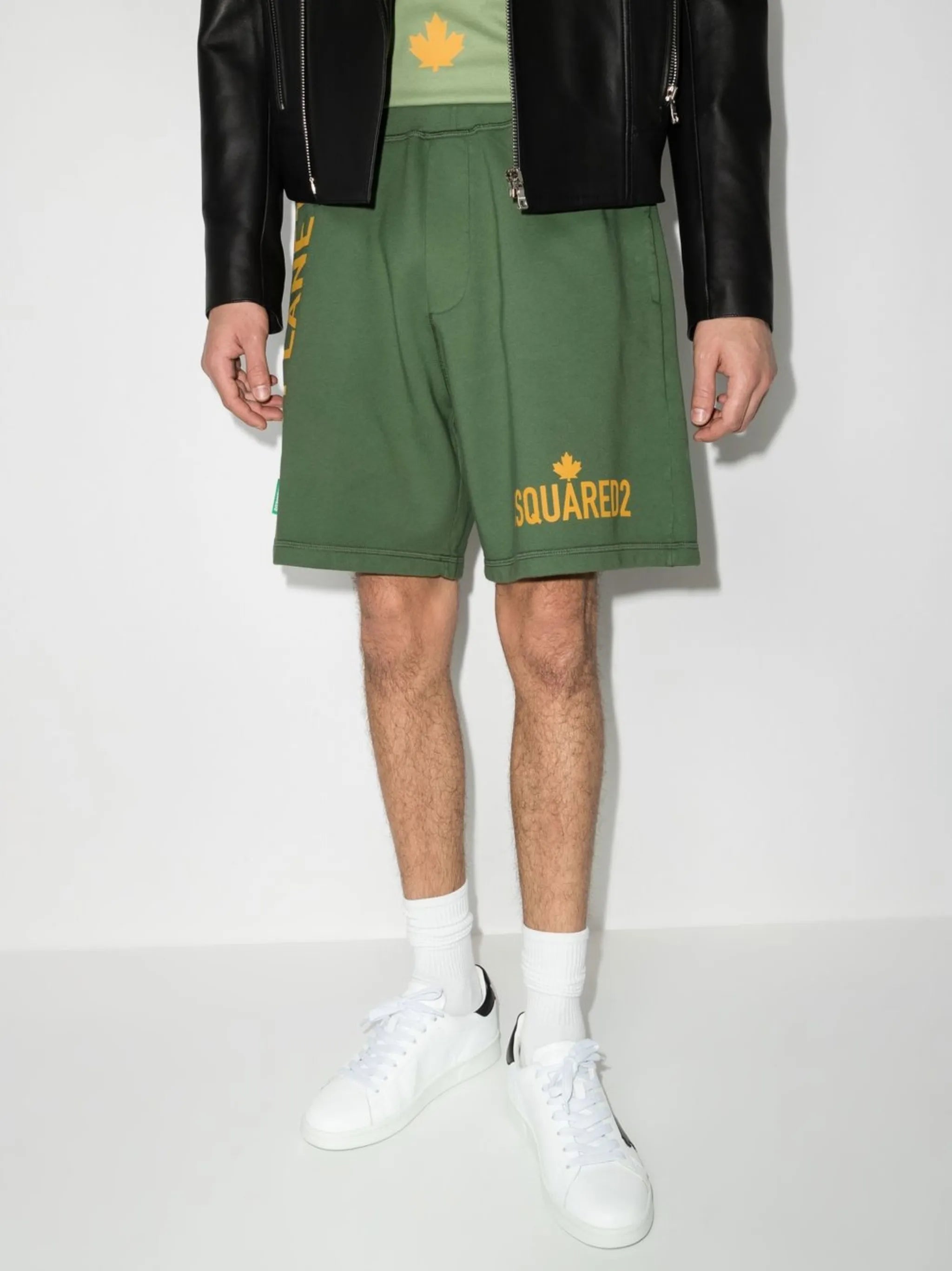logo-print track shorts