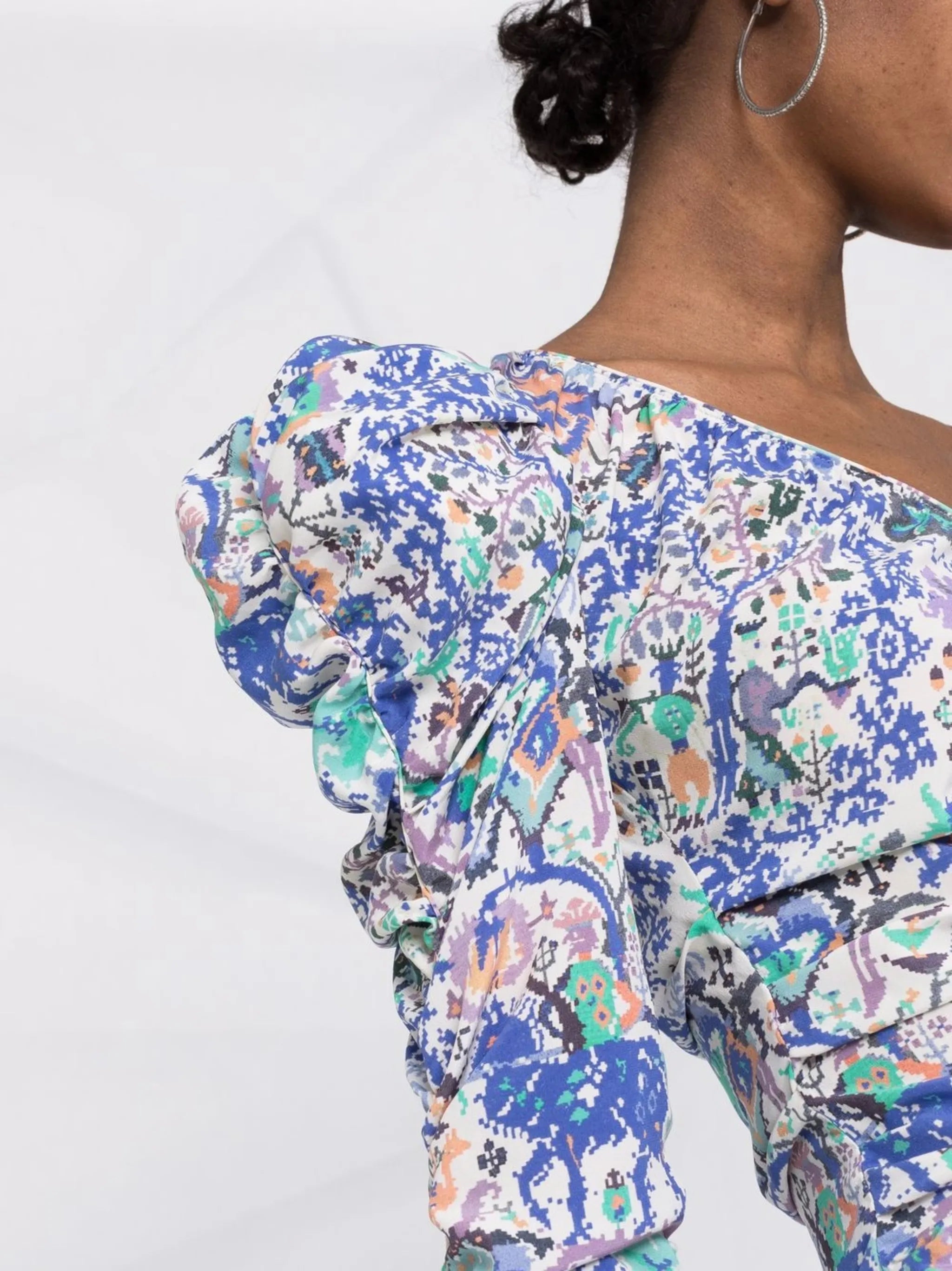 floral-print fitted mini dress