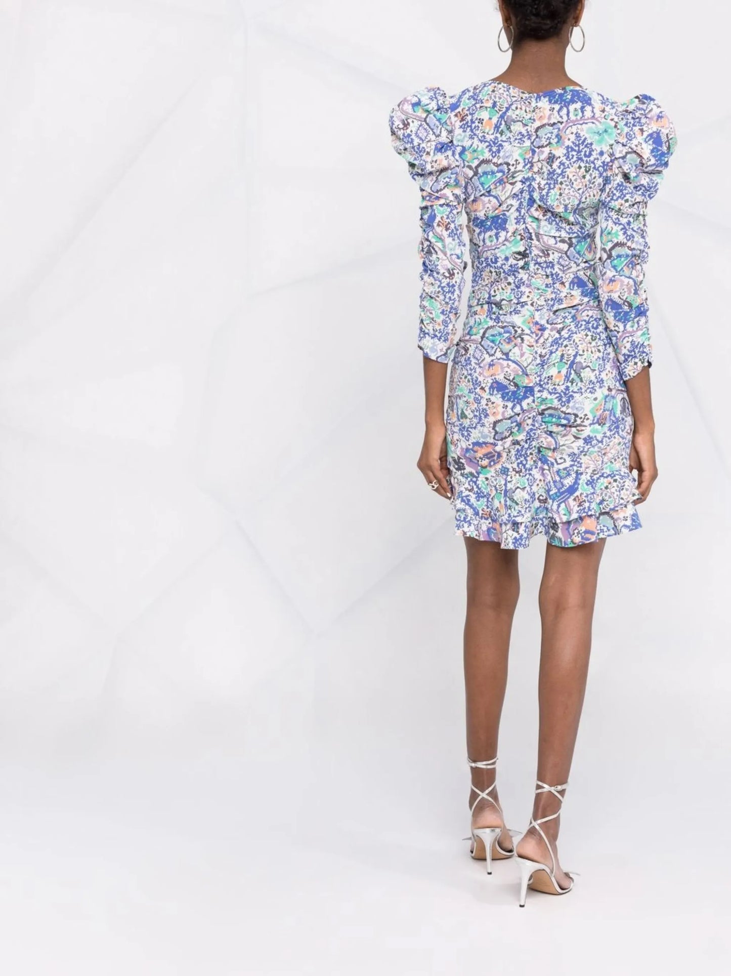 floral-print fitted mini dress