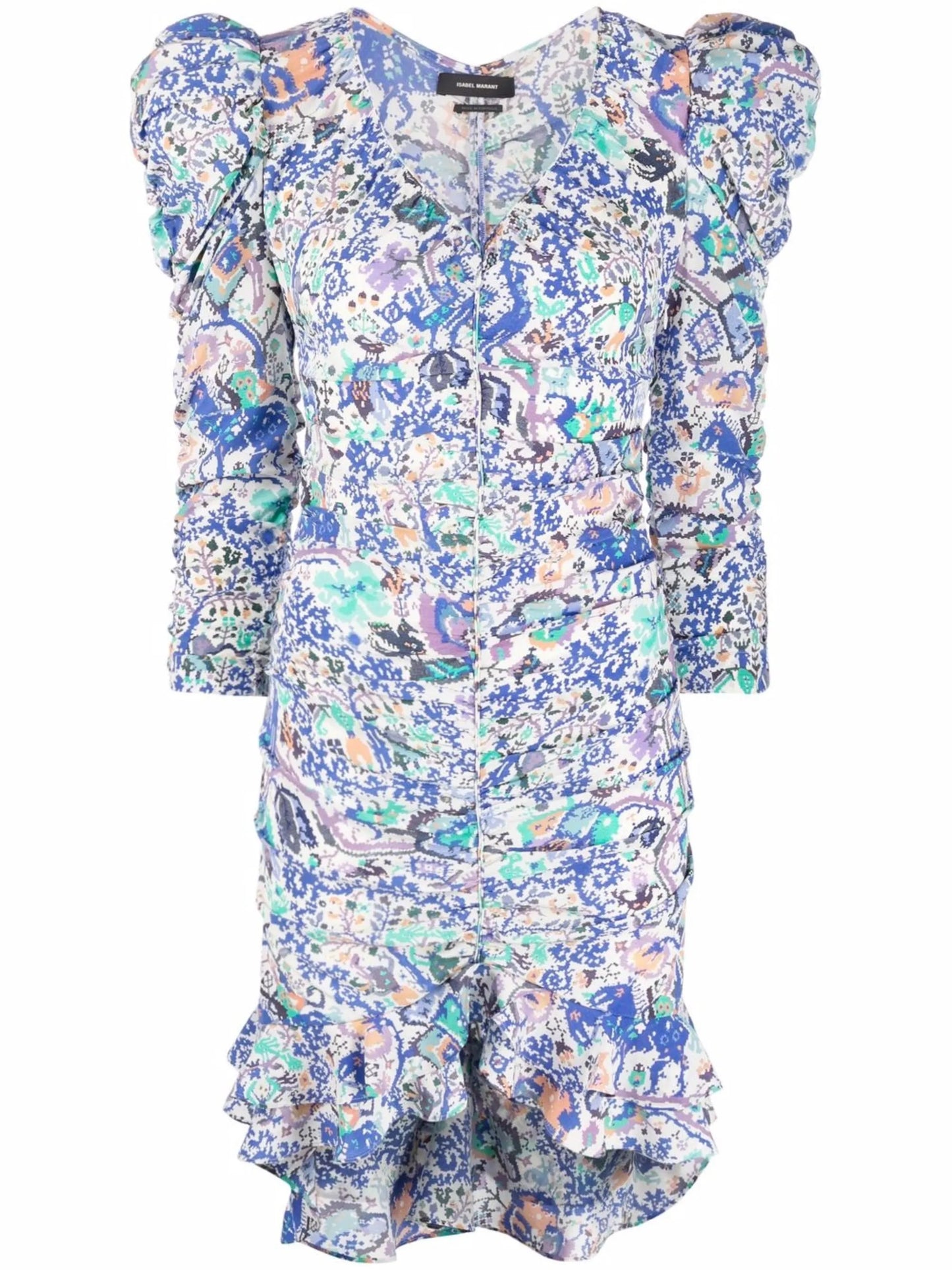 floral-print fitted mini dress