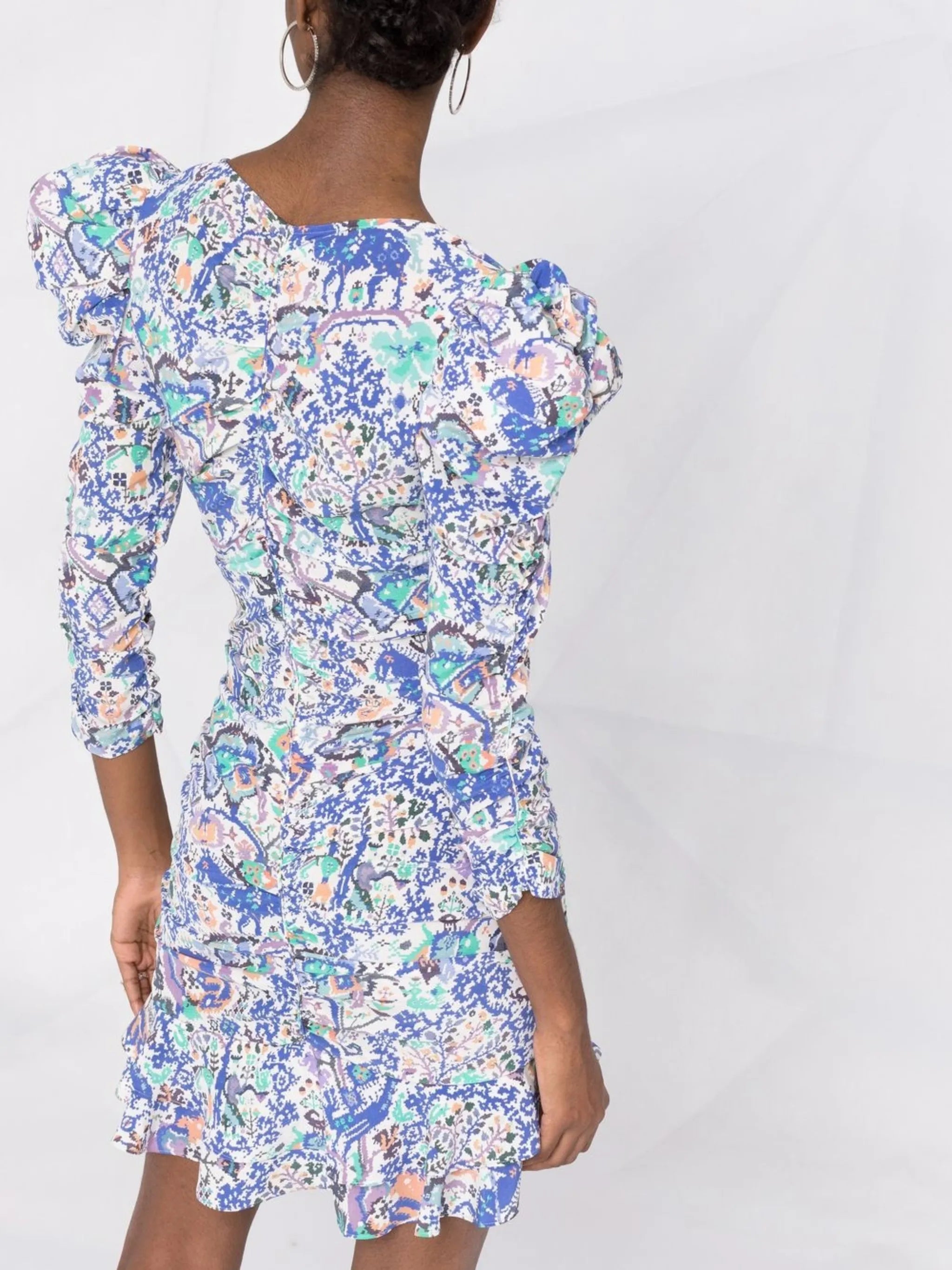 floral-print fitted mini dress