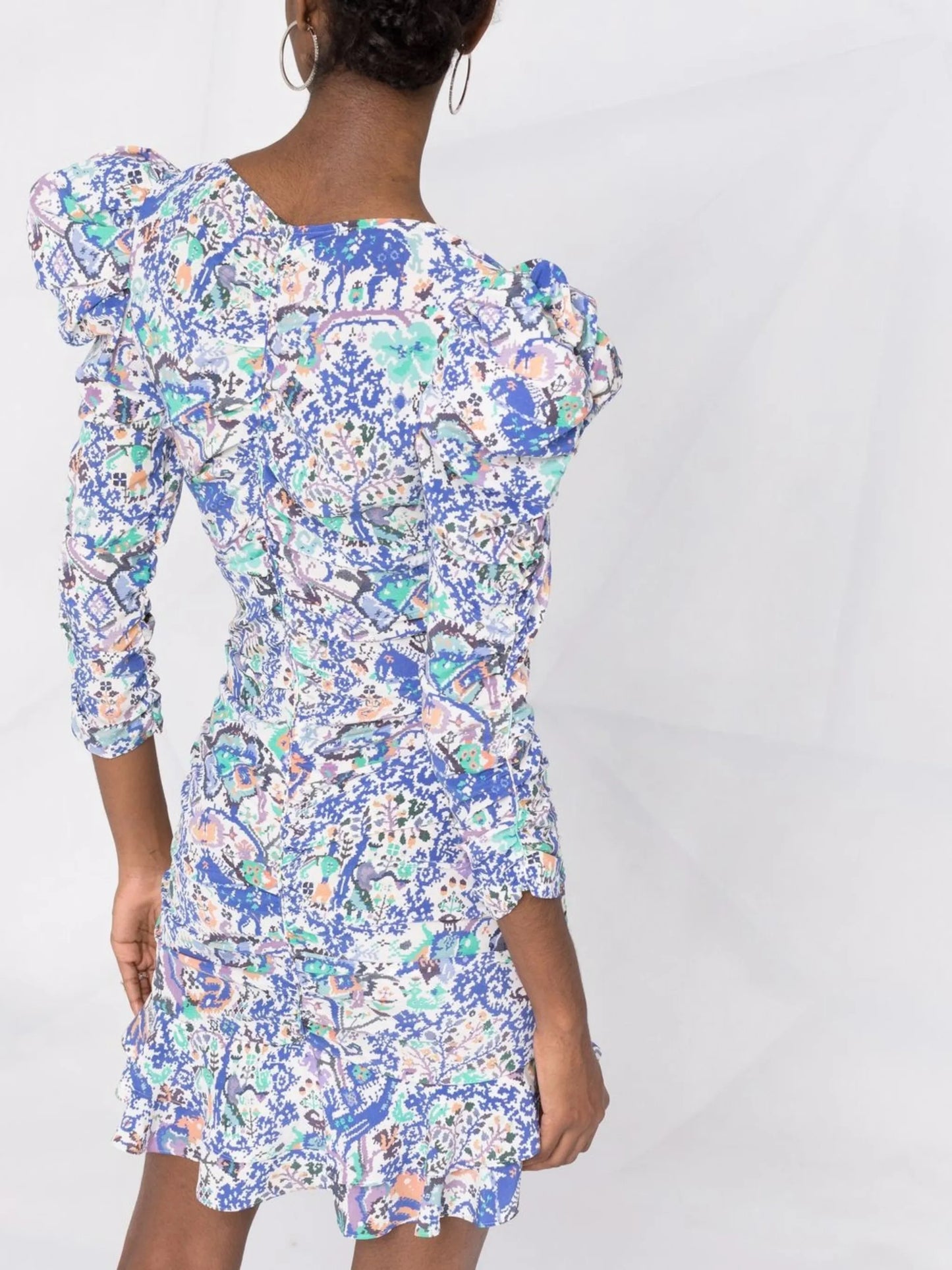 floral-print fitted mini dress