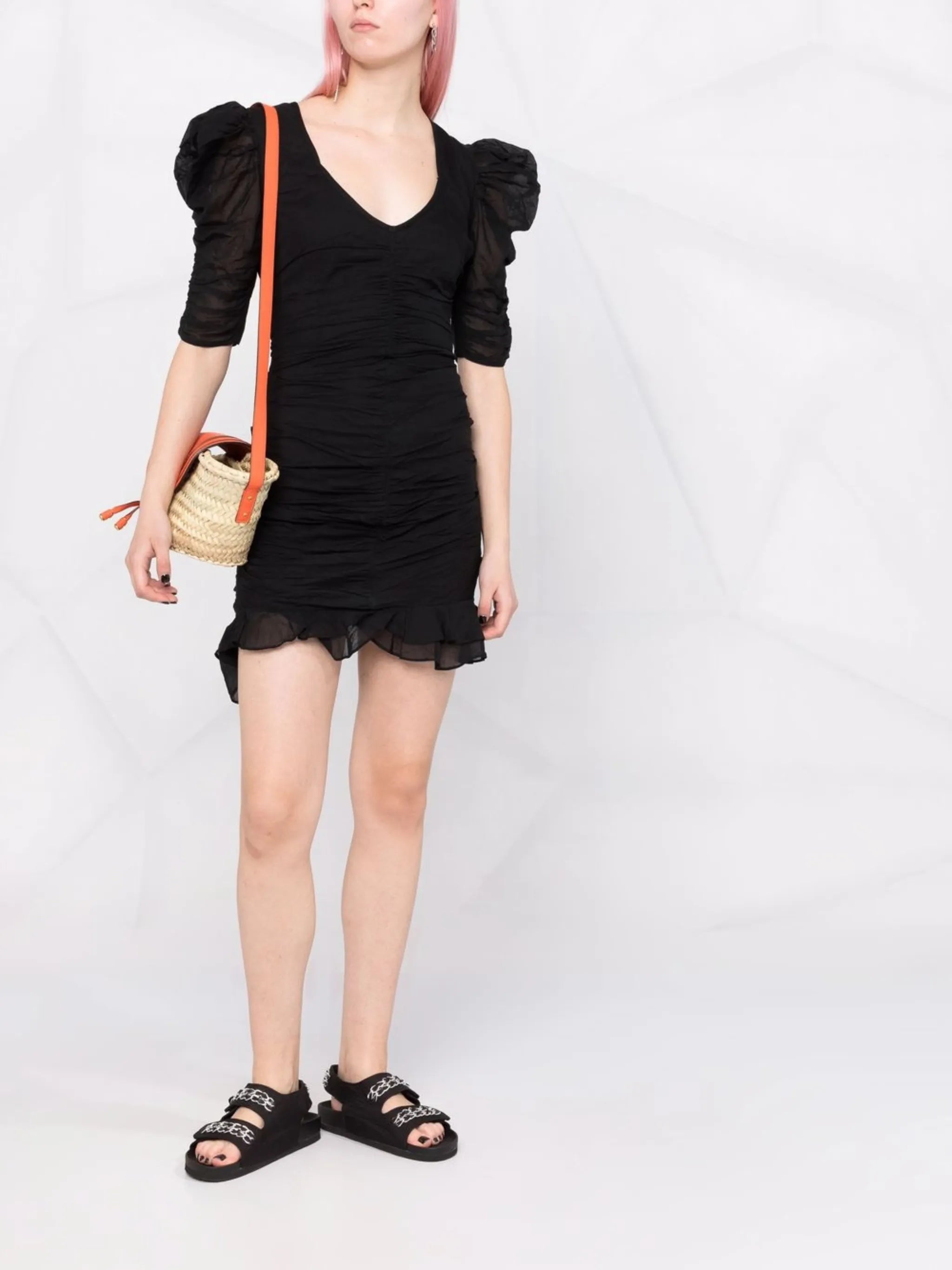 Sireny puff-sleeve mini dress