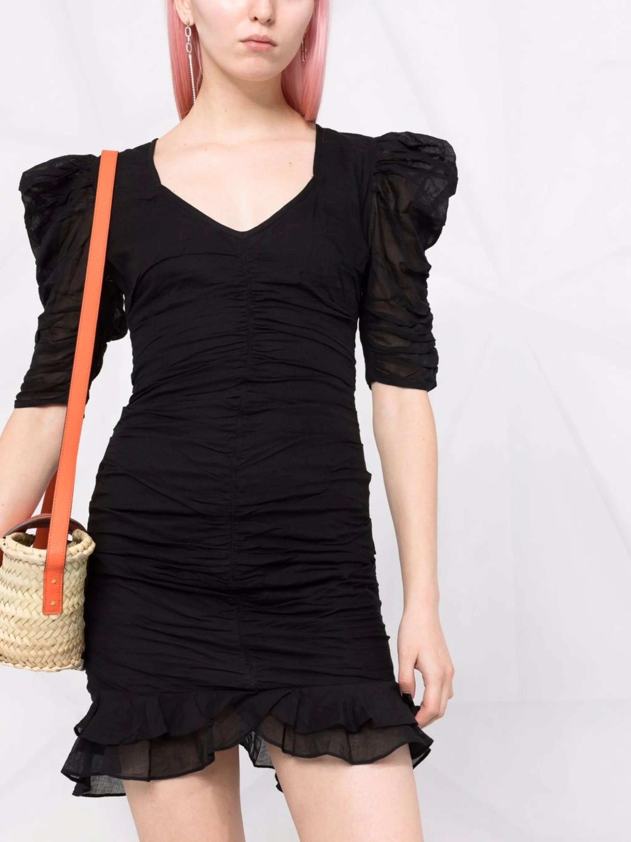 Sireny puff-sleeve mini dress