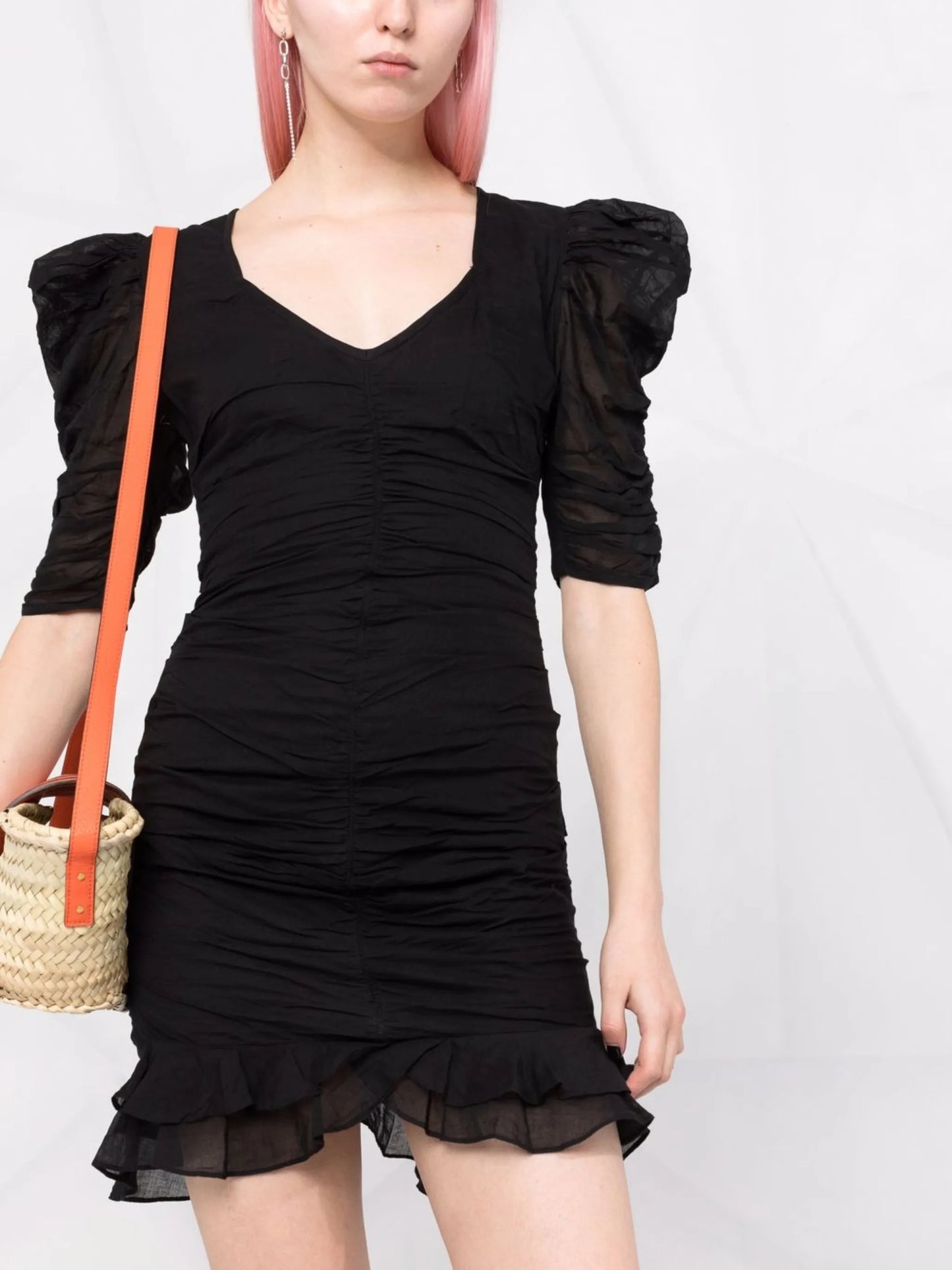 Sireny puff-sleeve mini dress