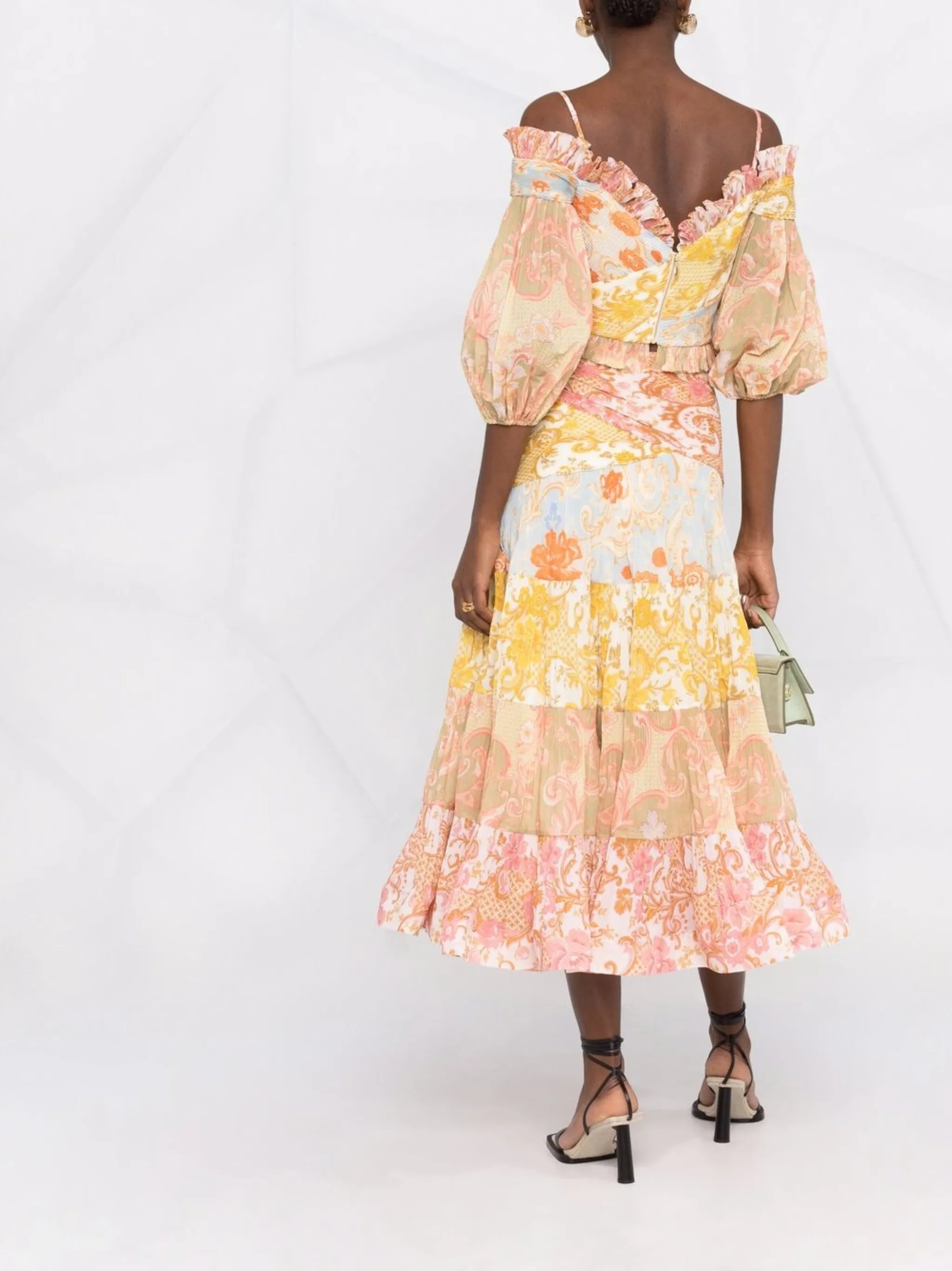 Postcard micro-pleated midi skirt