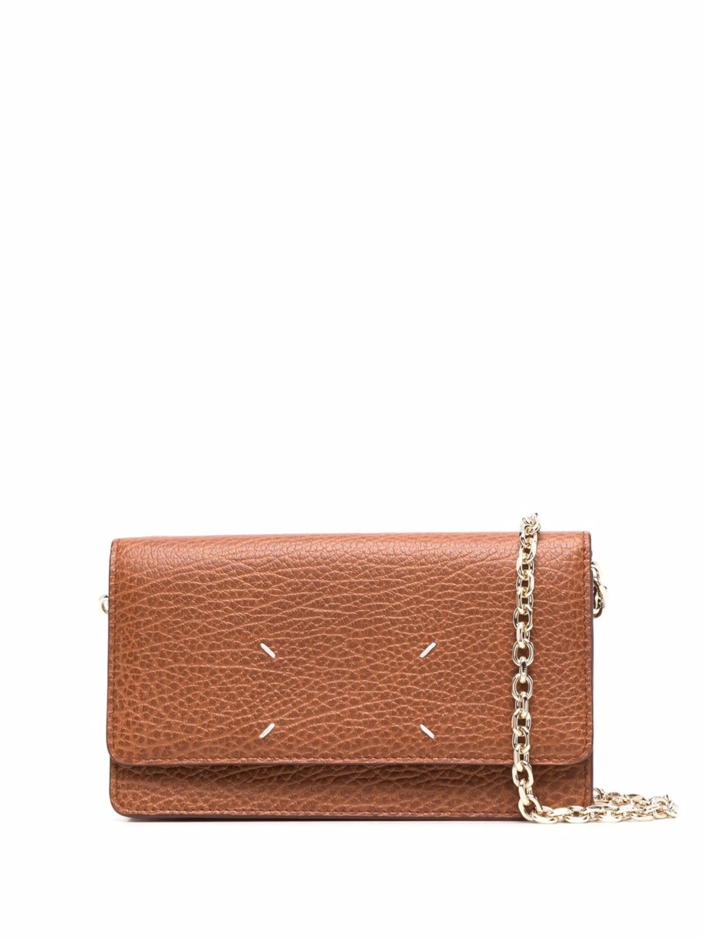 four-stitch leather wallet-on-chain