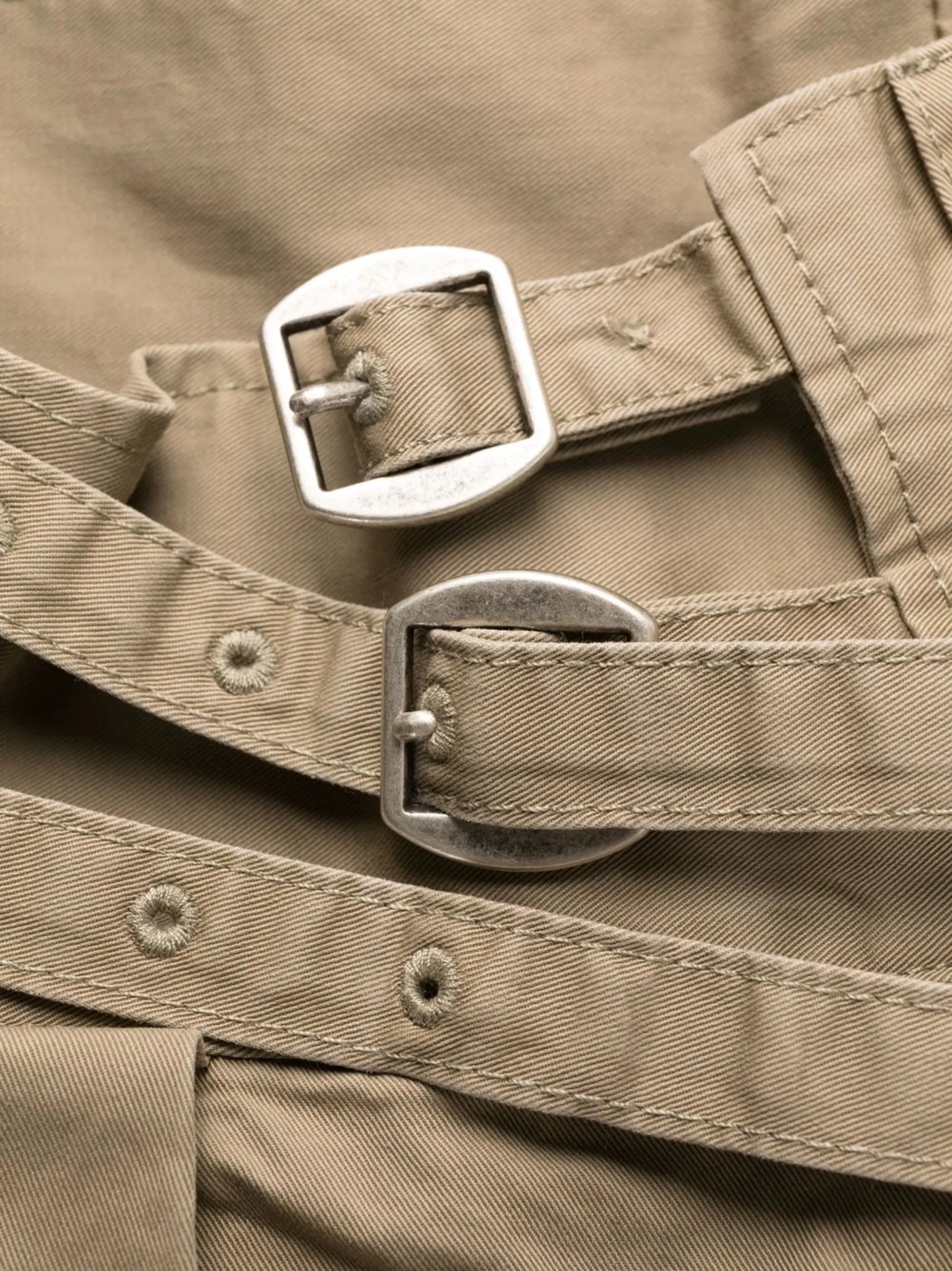 pleat-detail belted straight-leg trousers